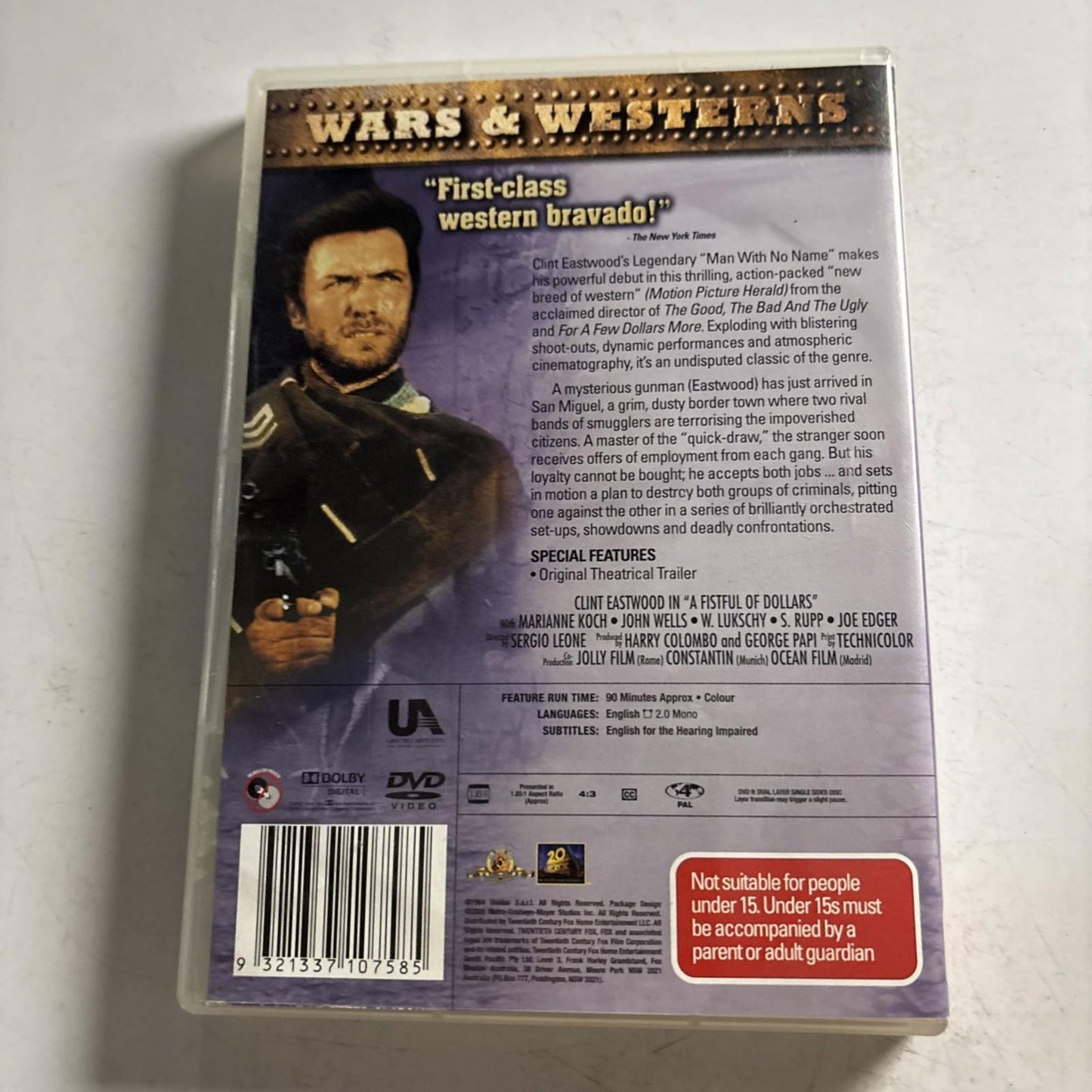 A Fistful Of Dollars (DVD, 1964) Clint Eastwood Region 4 NEW