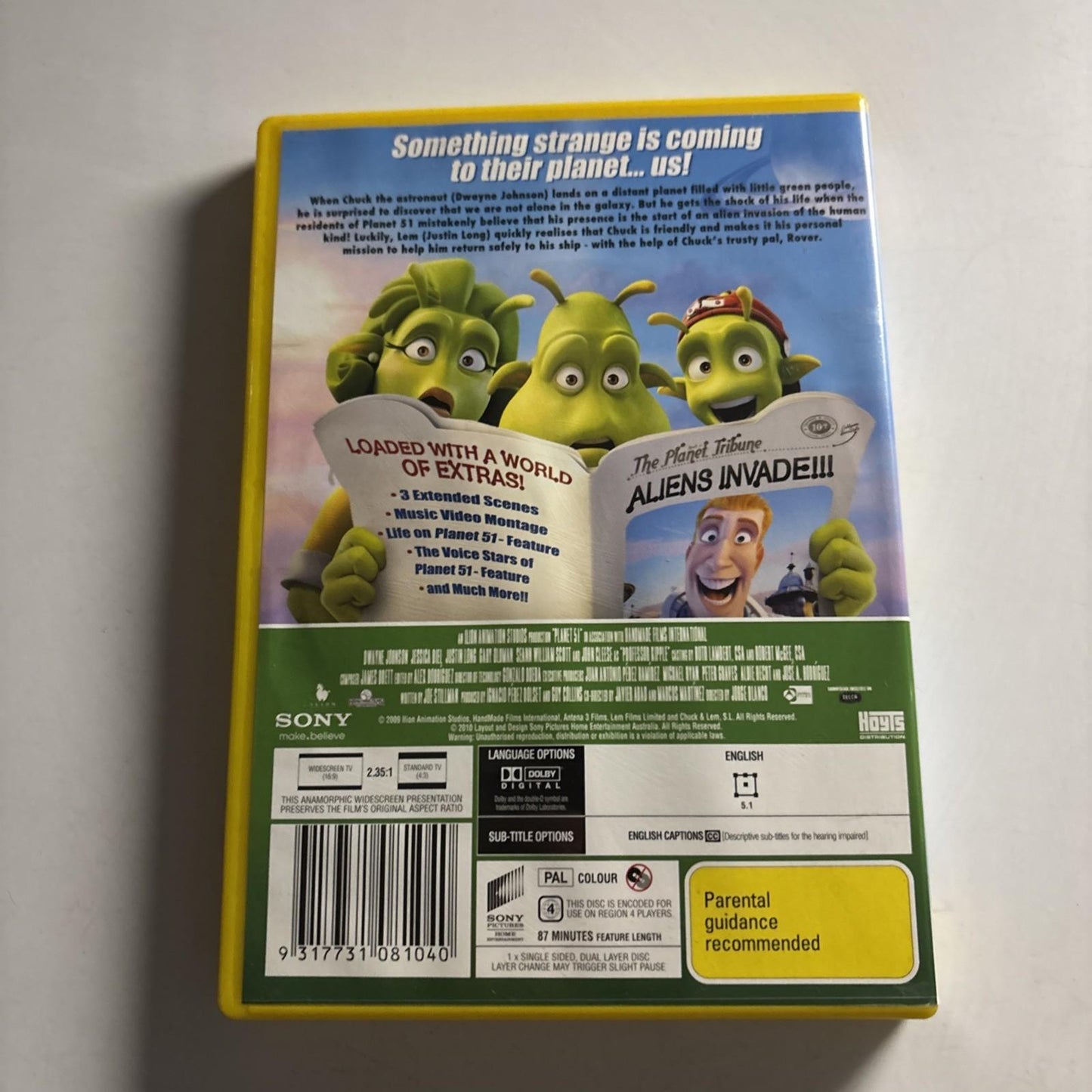Planet 51 (DVD, 2009) Animation Dwayne Johnson Region 4 NEW