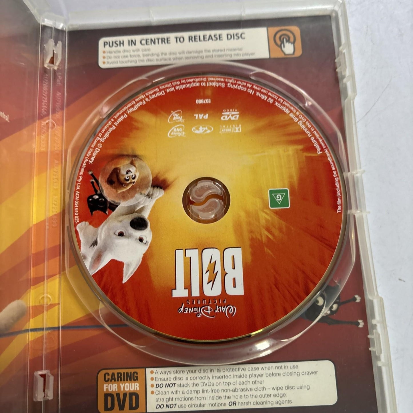 Bolt (DVD, 2008) John Travolta, Miley Cyrus Region 4