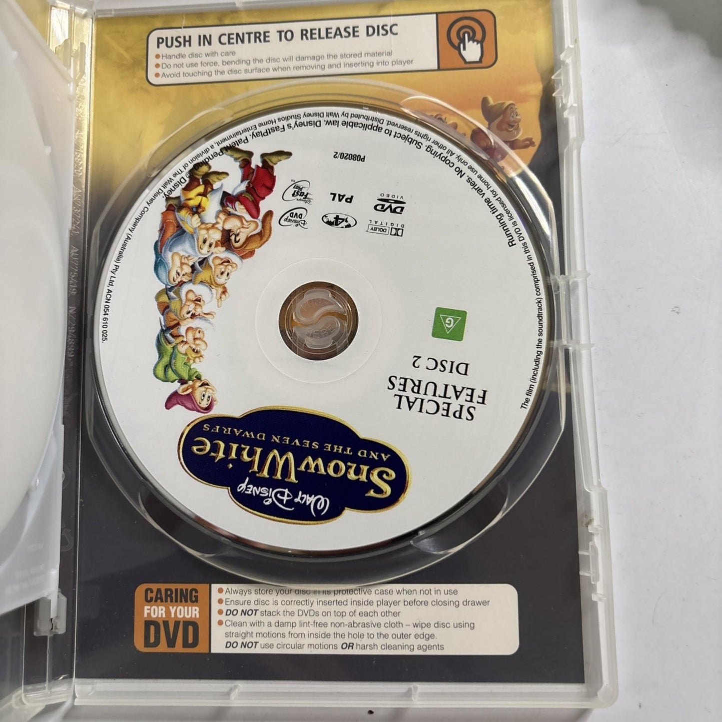 Snow White and the Seven Dwarfs (DVD, 1937) Disney Region 4