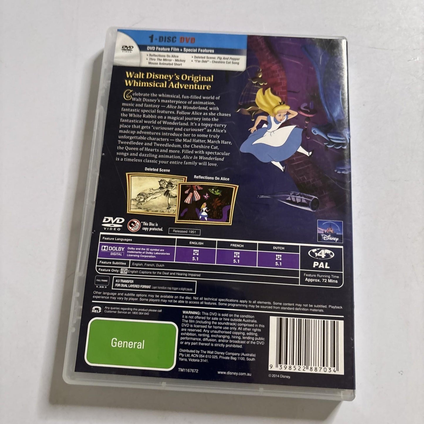 Alice in Wonderland | Disney Classics (DVD, 1951) Region 4 NEW
