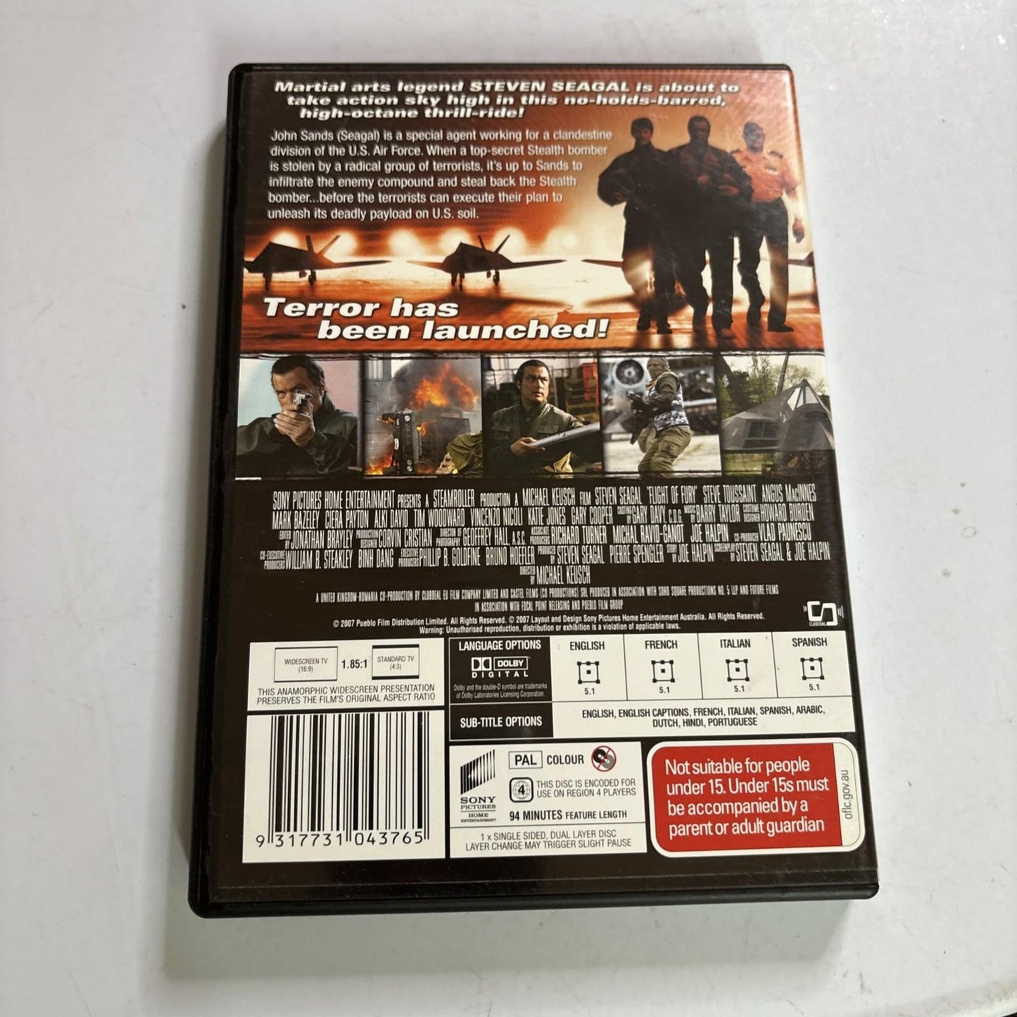 Flight of Fury (DVD, 2007) Steven Seagal Region 4 NEW