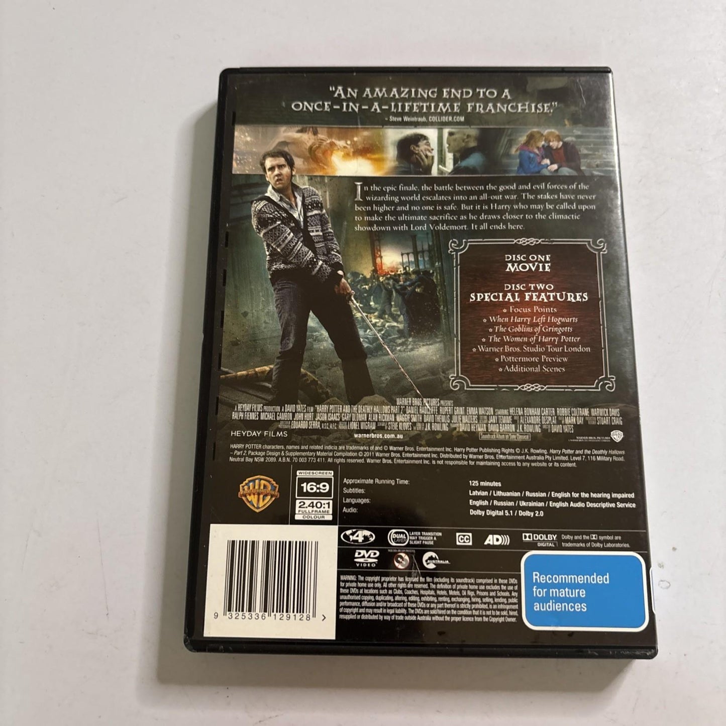 Harry Potter and the Deathly Hallows : Part 2 (DVD, 2011) Region 4 NEW