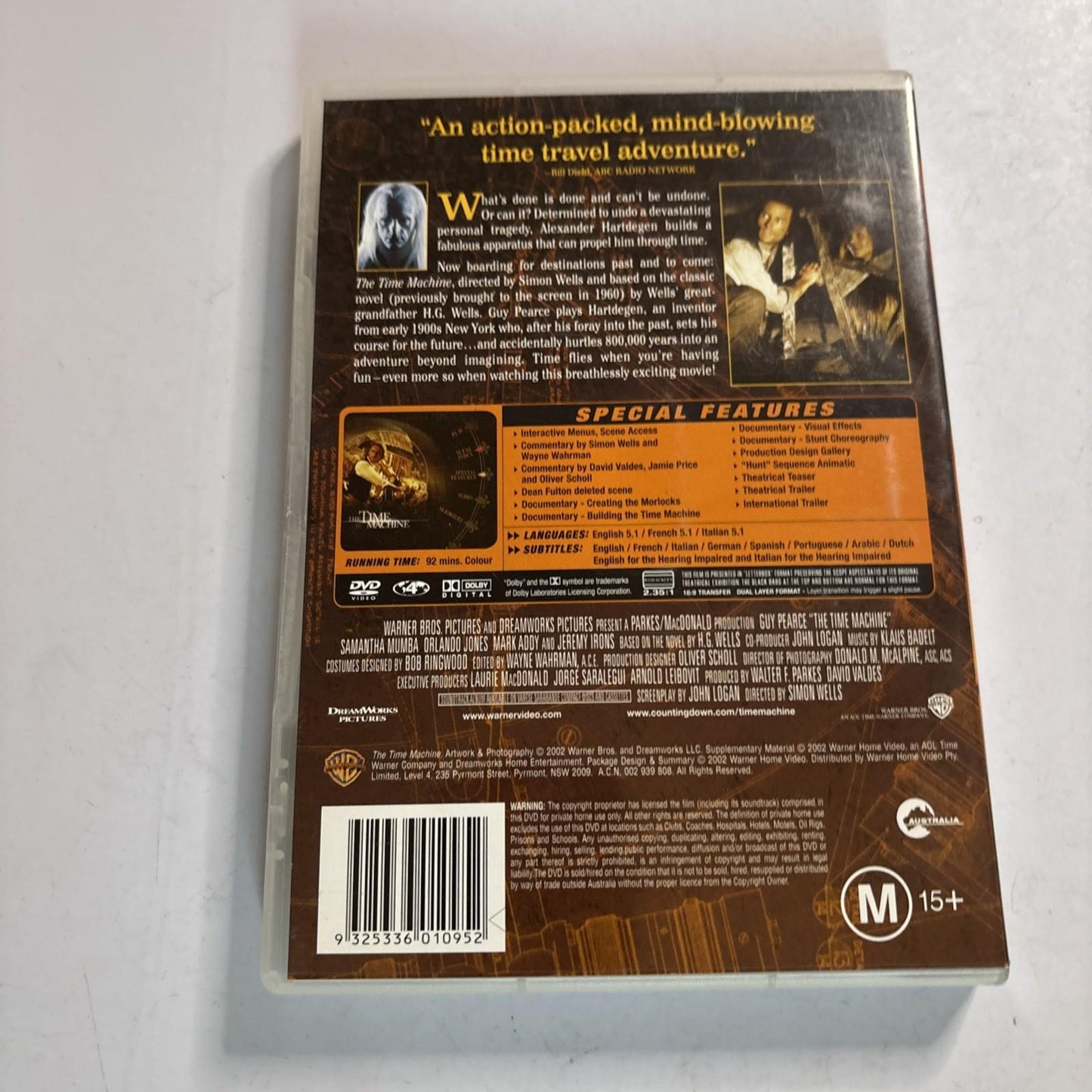The Time Machine (DVD, 2002) Guy Pearce, Jeremy Irons Region 4 NEW
