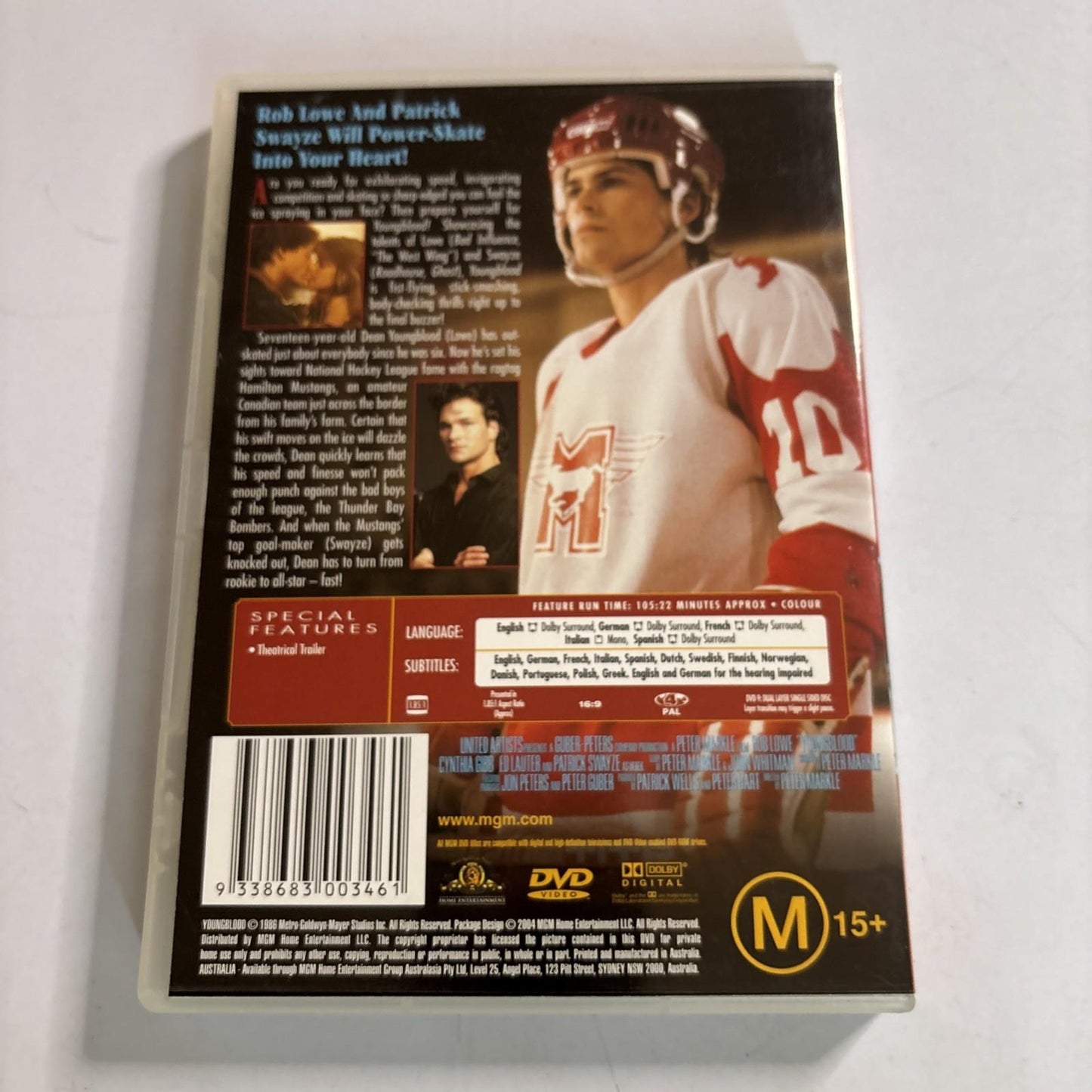 Youngblood (DVD, 1986) Patrick Swayze, Rob Lowe Region 4 NEW