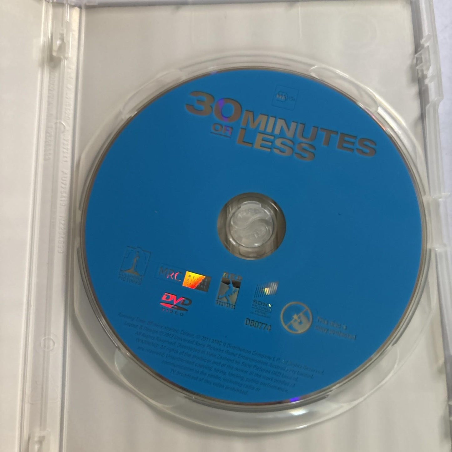 30 Minutes or less (DVD, 2011) Jesse Eisenberg, Danny McBride Region 4,2