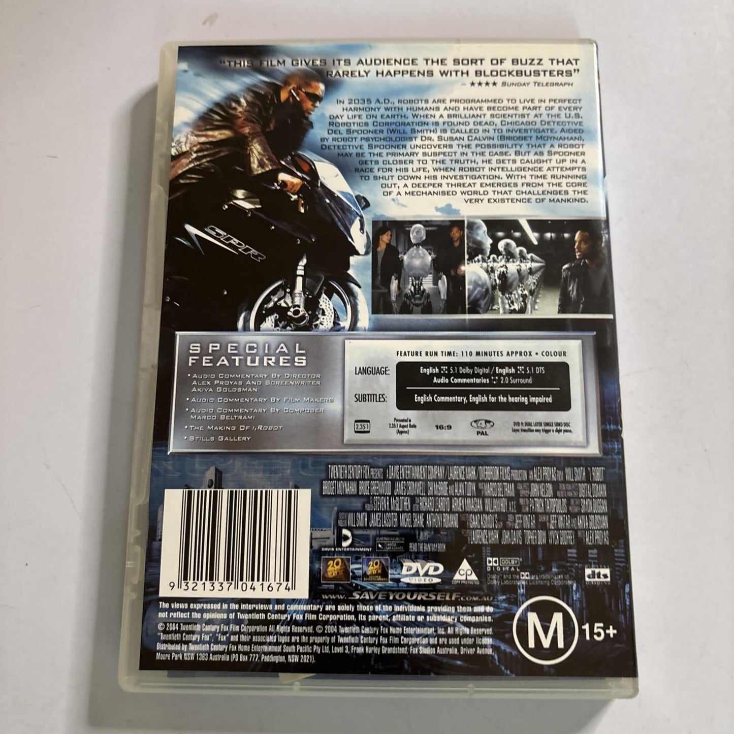 I, Robot (Special Edition, DVD, 2004) Will Smith Region 4 NEW