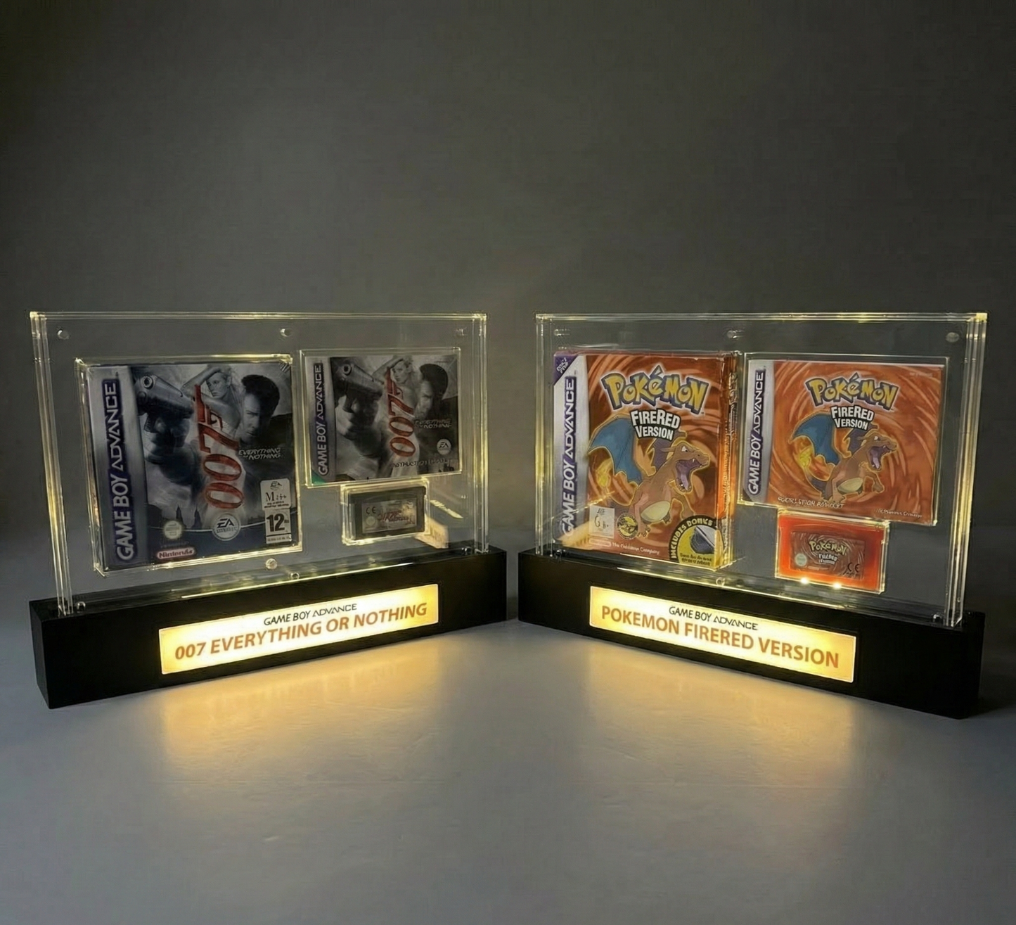 Custom Acrylic Display Case For Game Boy Advance GBA Box Manual Cart UV LED