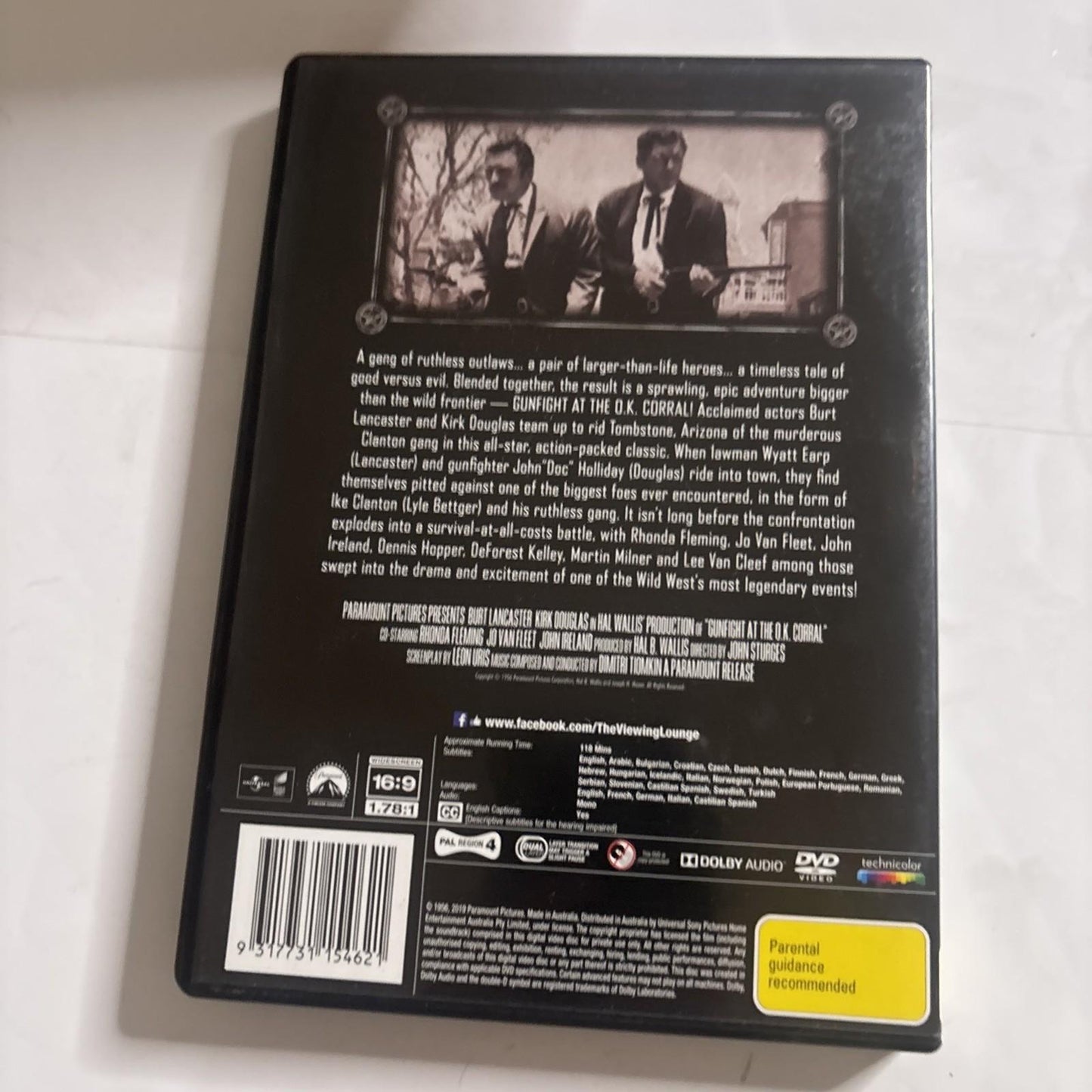 Gunfight at the O.K. Corral (DVD 1957) Burt Lancaster, Kirk Douglas Region 4 NEW