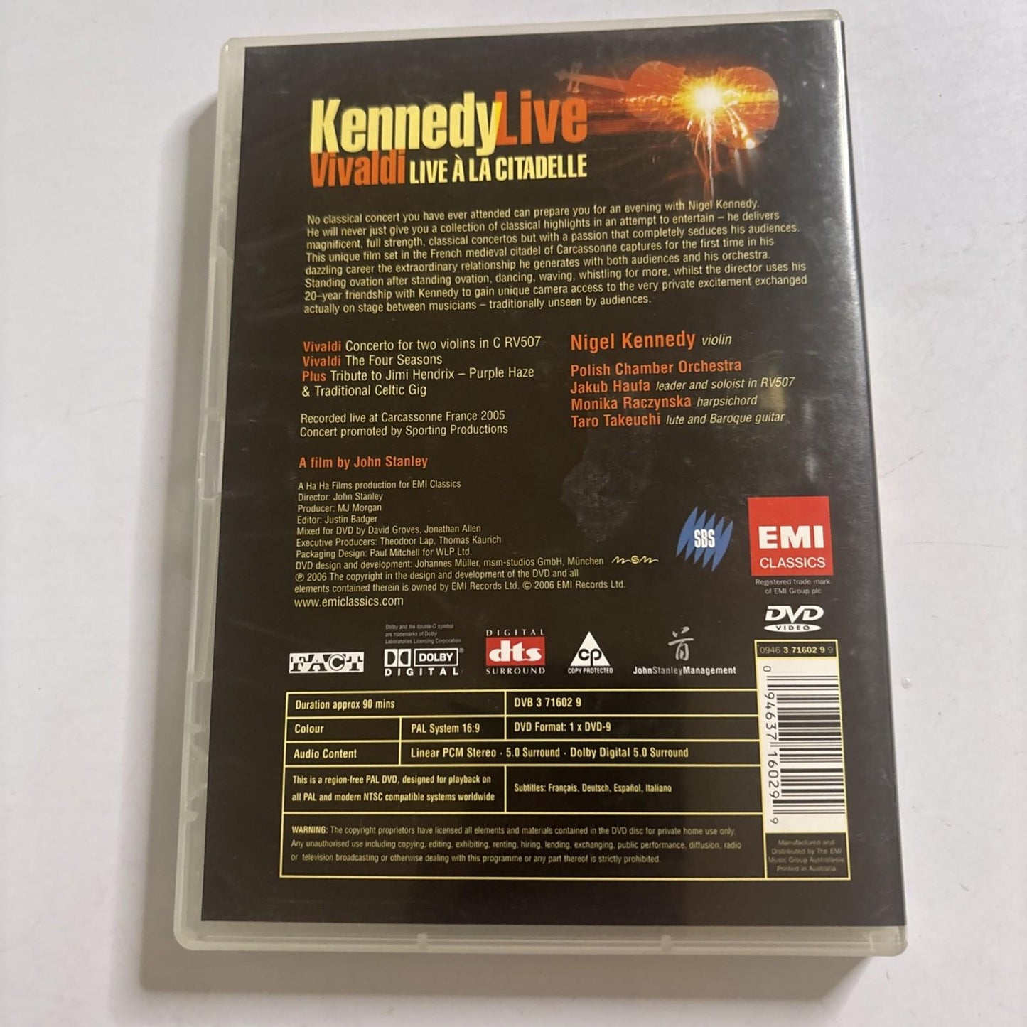 Nigel Kennedy - Kennedy Vivaldi Live a La Citadelle (DVD) All Regions