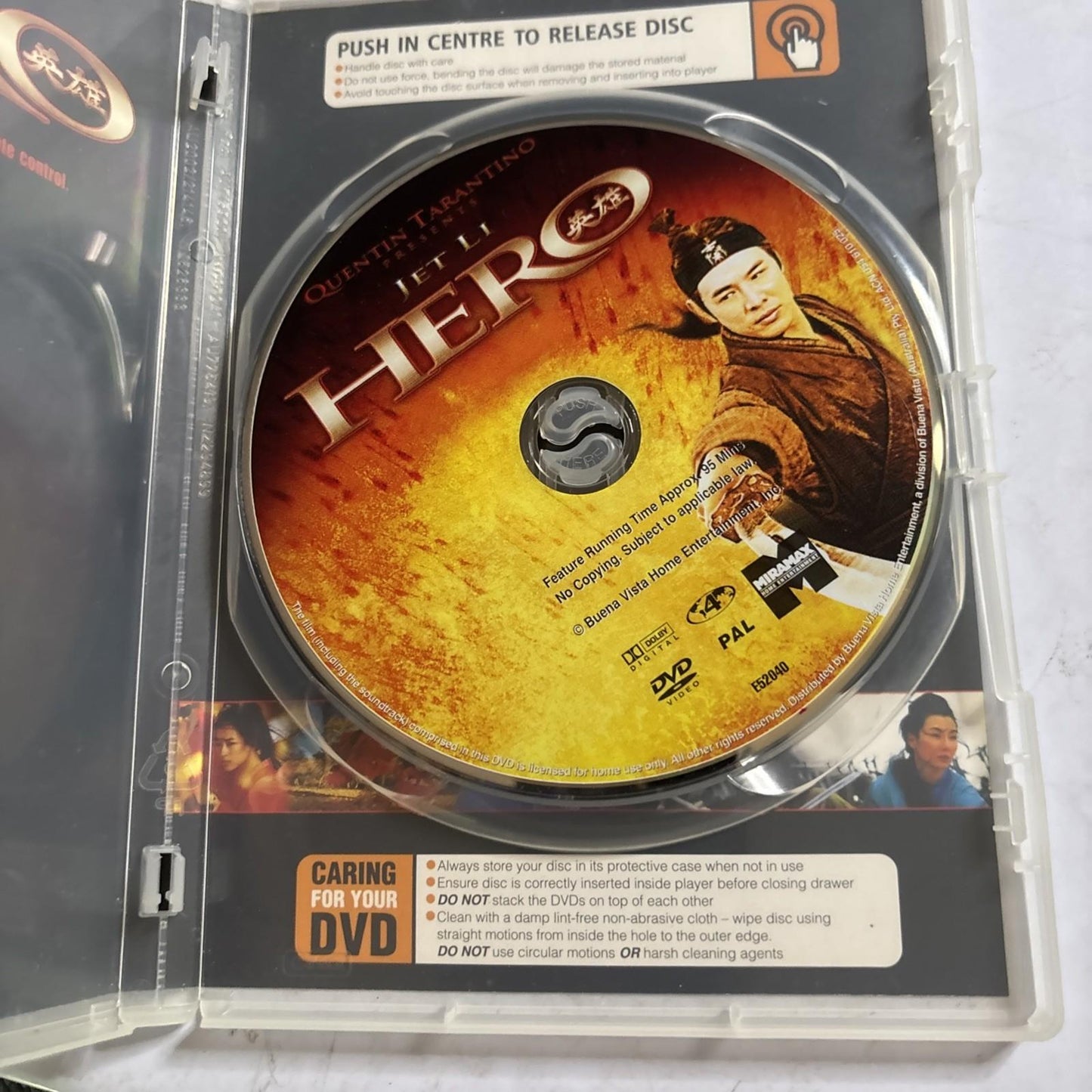 Hero (DVD, 2002) Jet Li, Donnie Yen Region 4