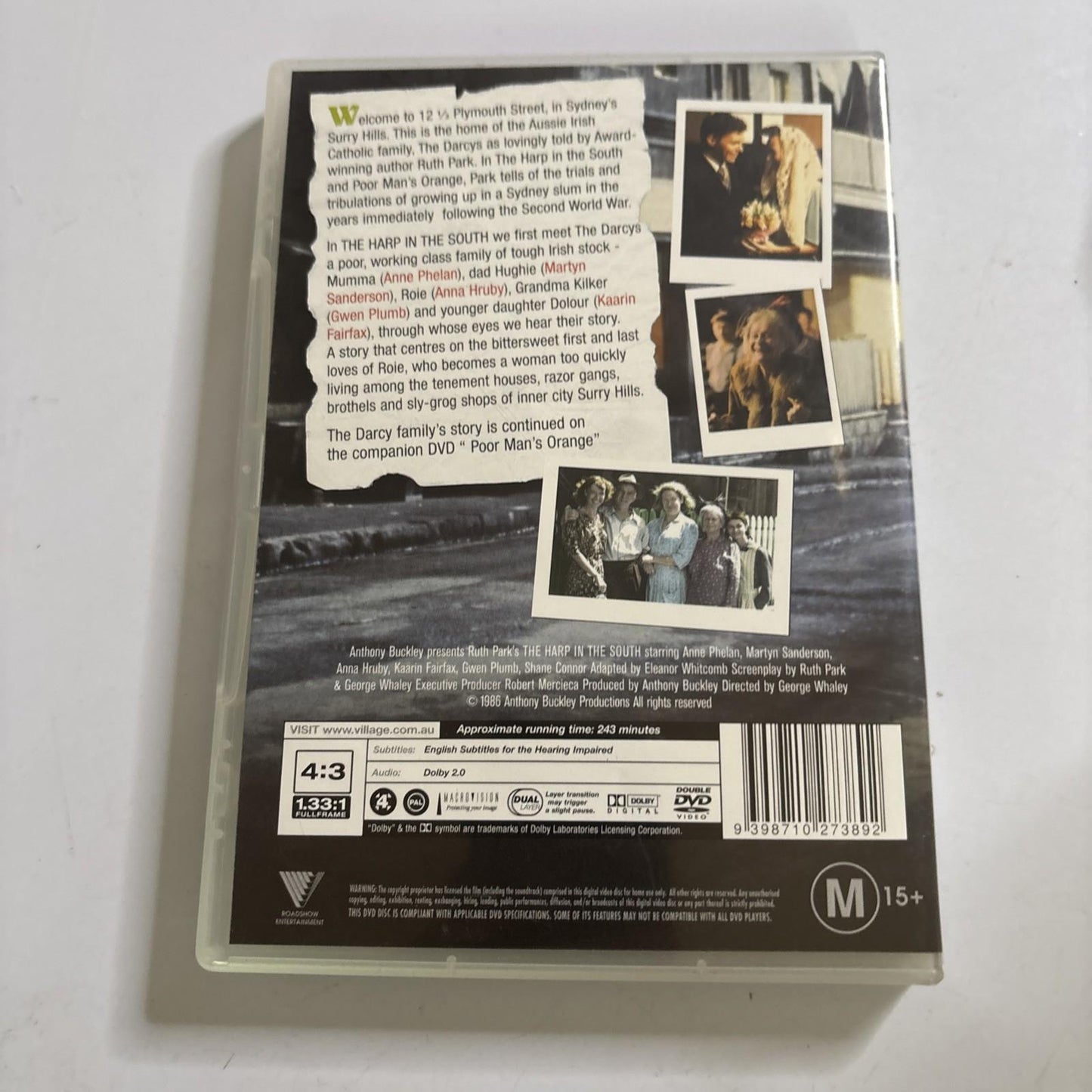 The Harp in the South (DVD, 1987) Anne Phelan Region 4 NEW