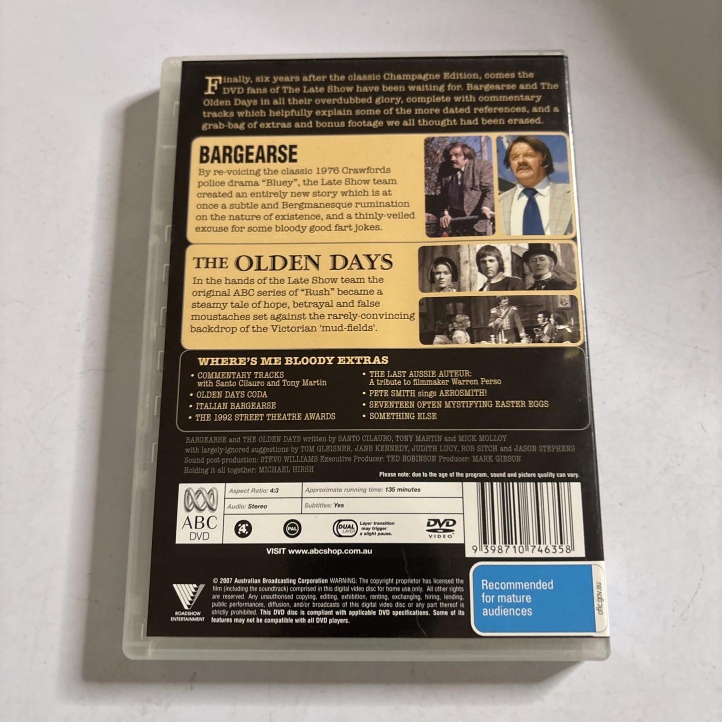 The Late Show : Bargearse & the Olden Days (DVD, 2007) Region 4 NEW
