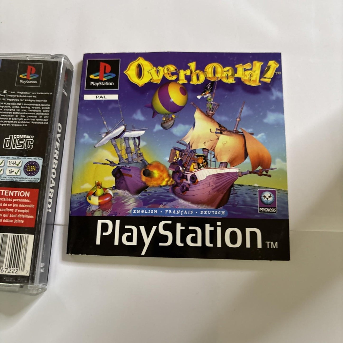 Overboard! Sony Playstation 1 PS1 PAL Manual