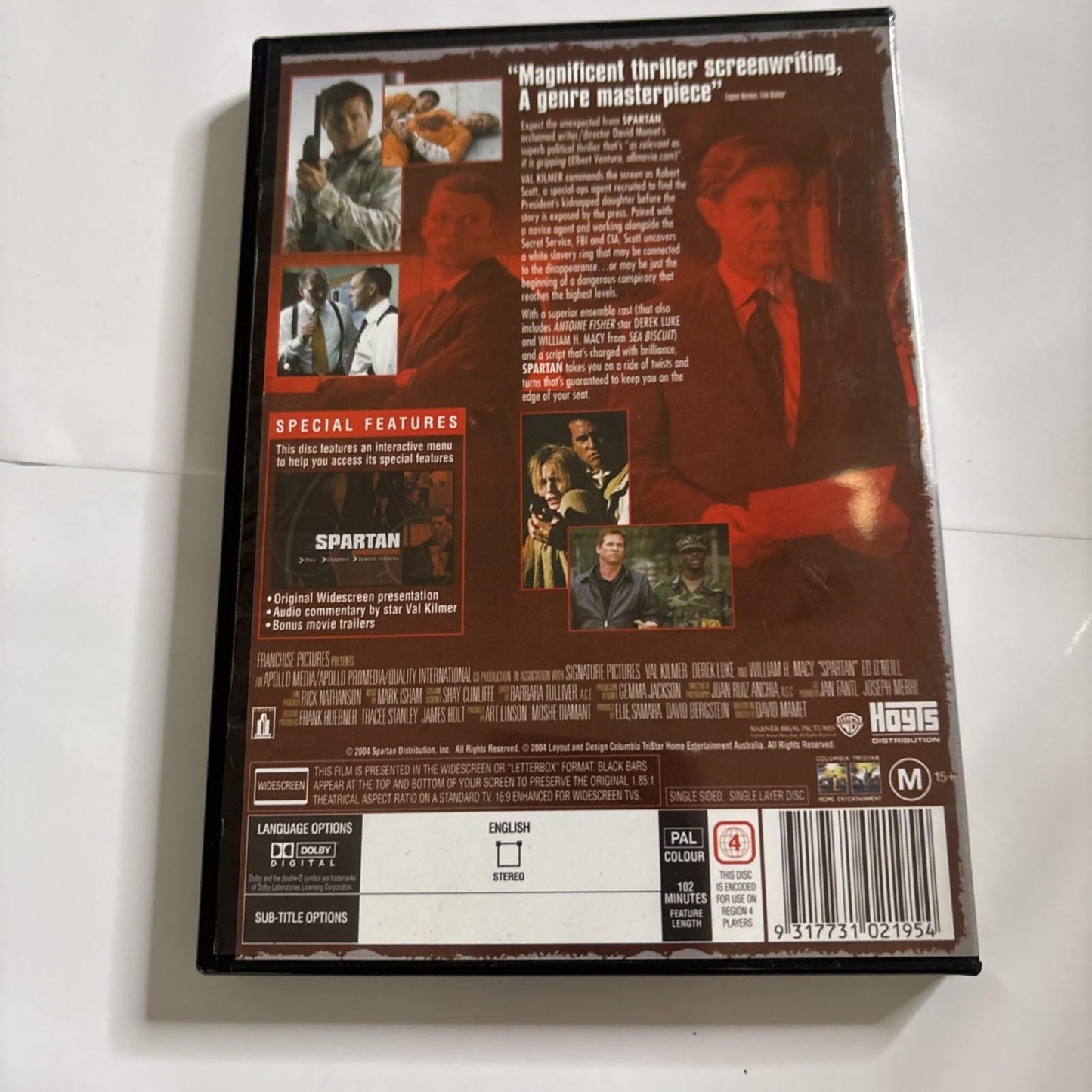 Spartan (DVD, 2004) Val Kilmer Region 4 NEW
