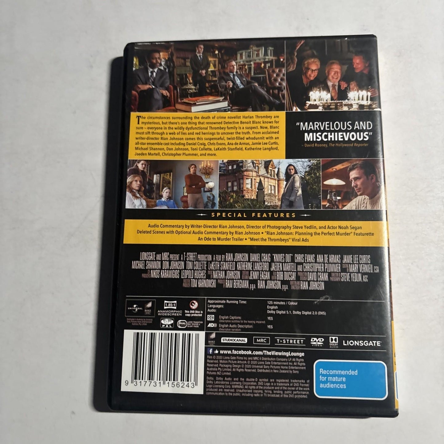 Knives Out (DVD, 2019) Daniel Craig Region 4 NEW