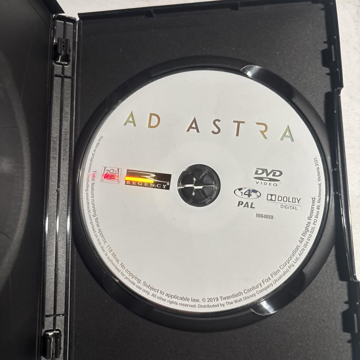 Ad Astra (DVD, 2019) Brad Pitt Region 4