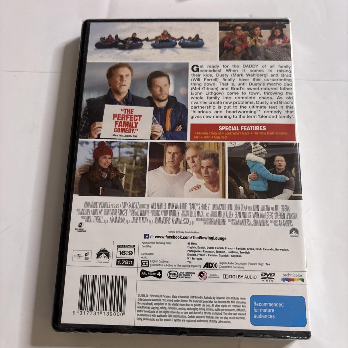 Daddy's Home 2 (DVD, 2017) Mel Gibson, Will Ferrell Region 4 *New Sealed*