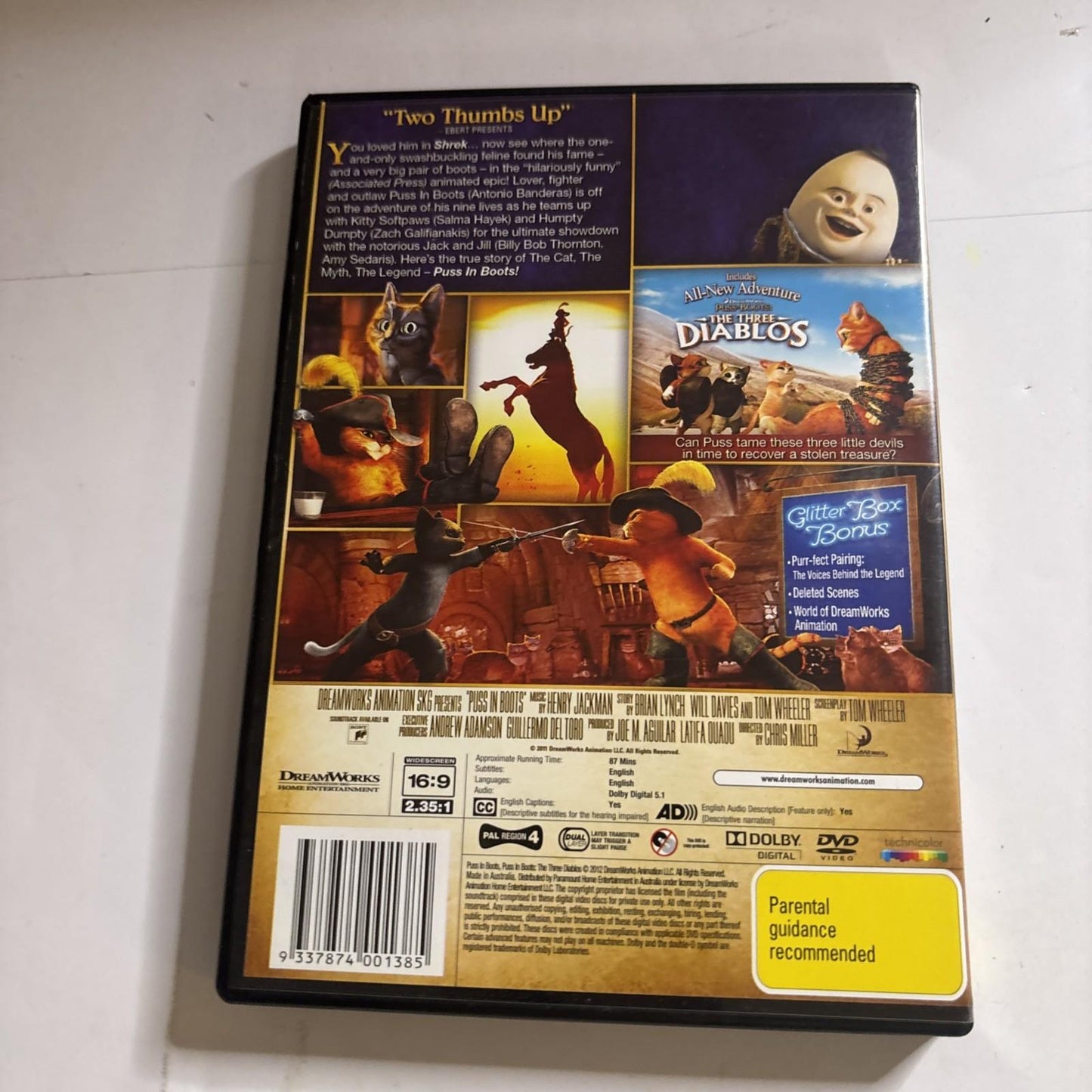 Puss in Boots (DVD, 2011) Antonio Banderas Region 4 NEW