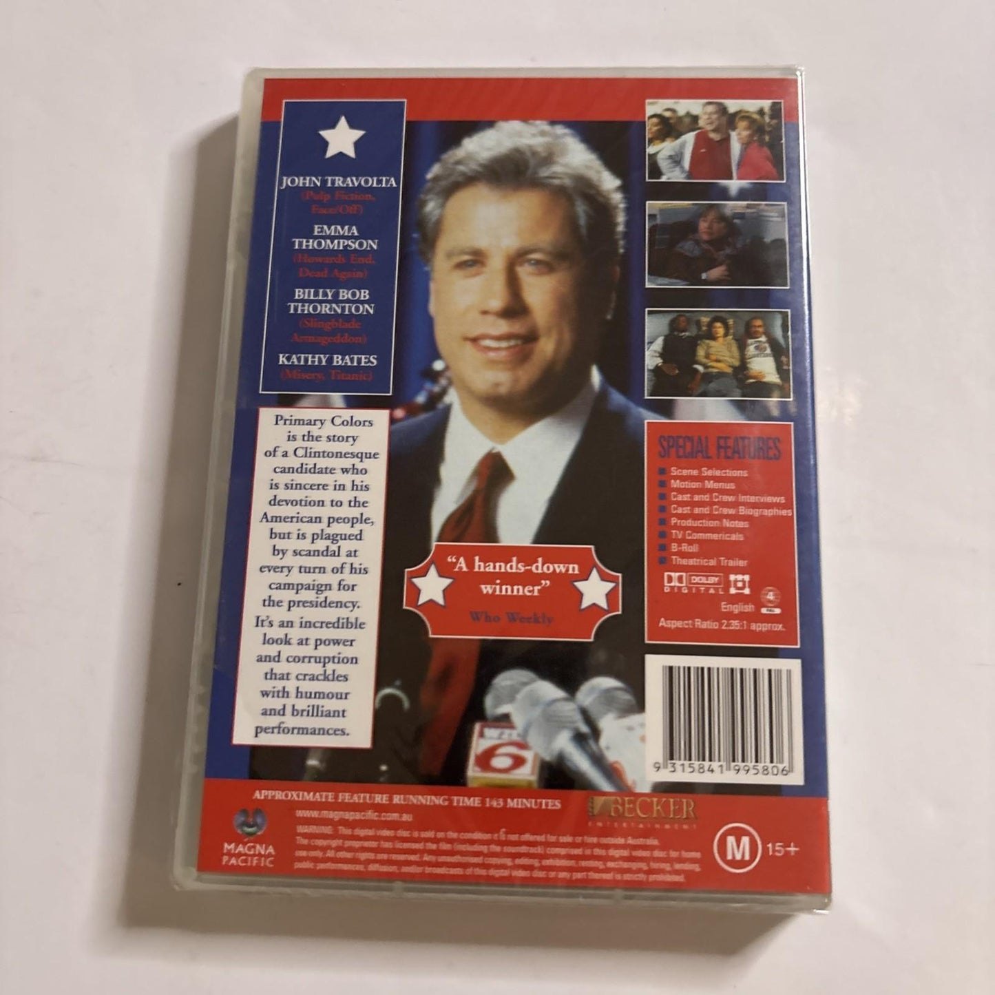 Primary Colors (DVD, 1997) John Travolta Region 4 *New Sealed*