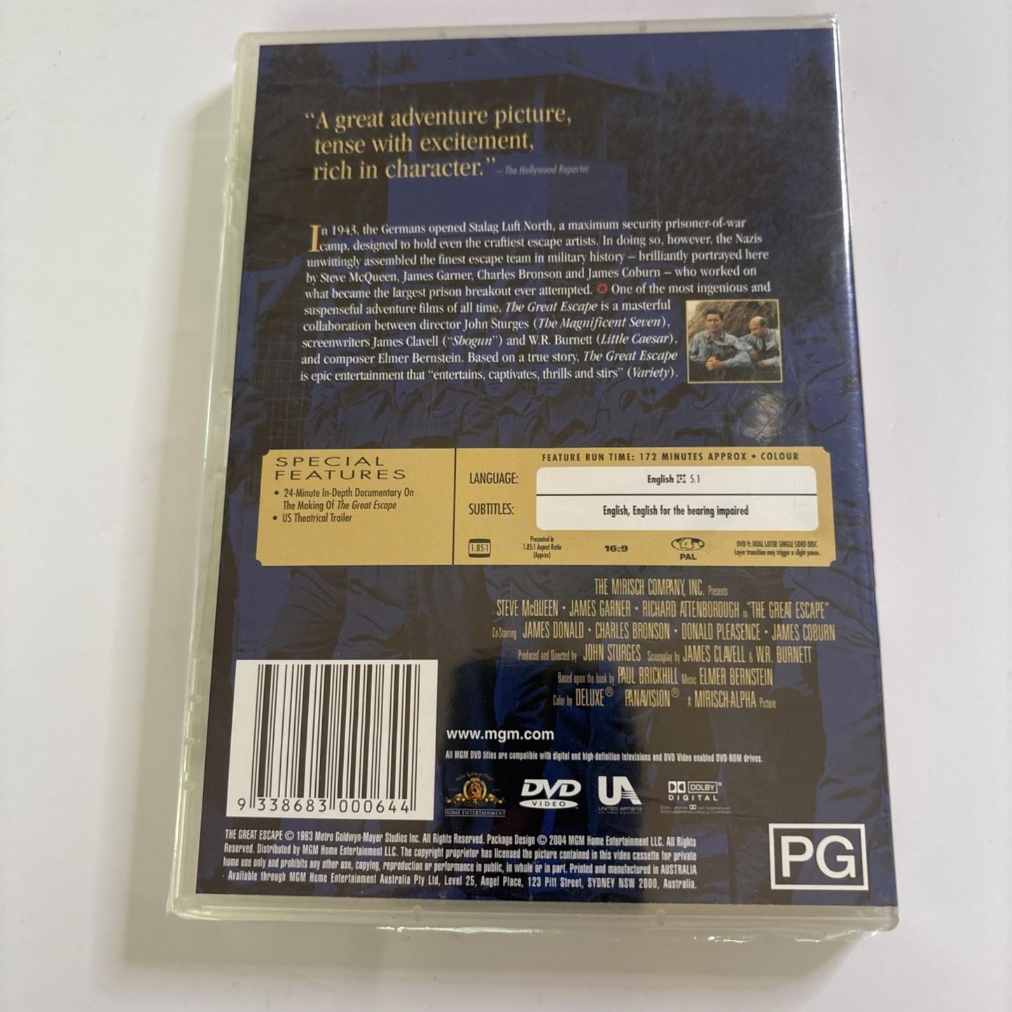 The Great Escape (DVD, 1963) Steve McQueen Region 4 *New Sealed*