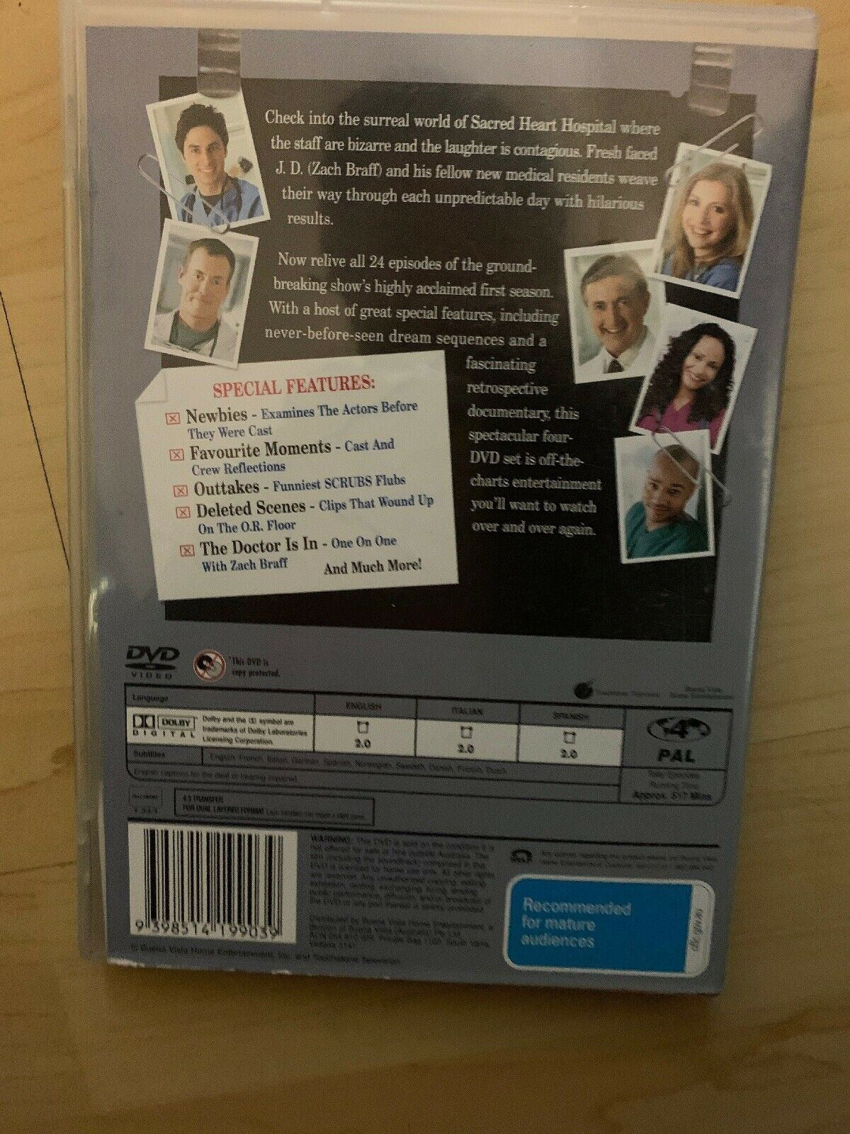 Scrubs : Season 1 (DVD, 2005, 4-Disc Set)