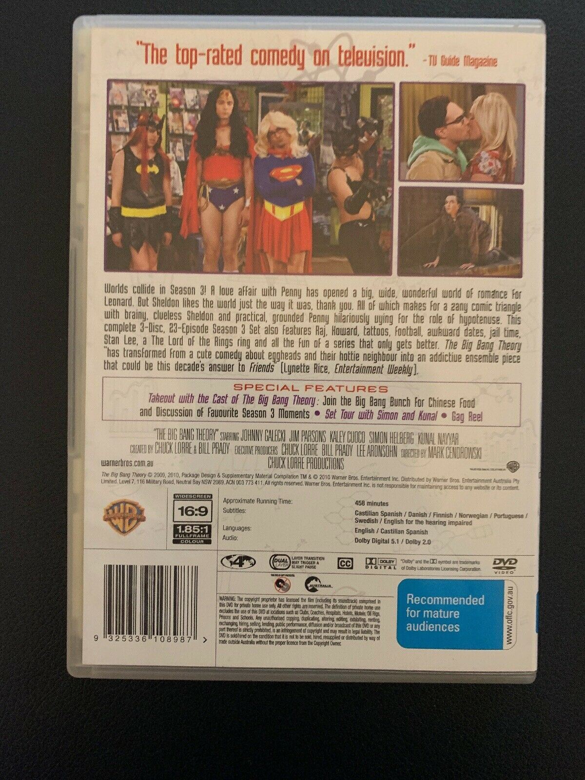 The Big Bang Theory : Season 3 (DVD, 2013, 3-Disc Set)