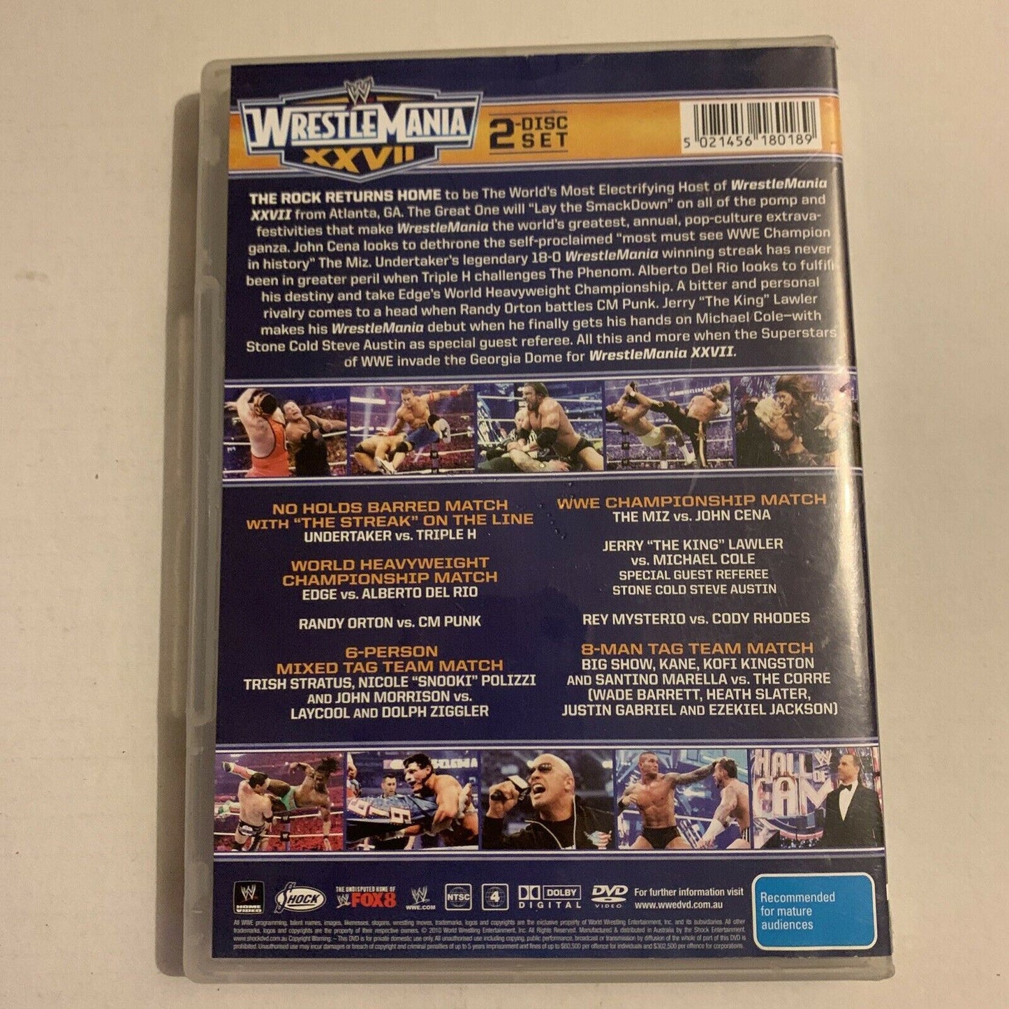 WWE Wrestlemania XXVII 27 (DVD, 2010, 2-Disc Set) Region 4