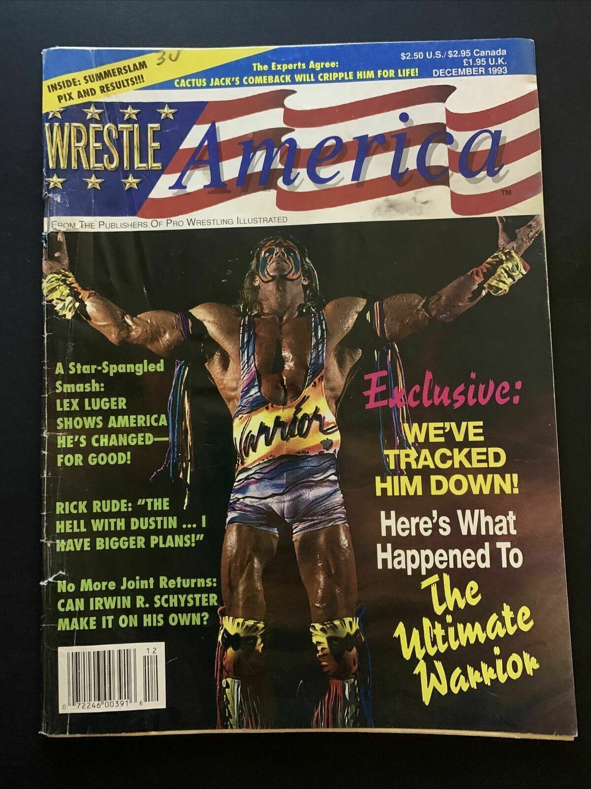 Wrestle America Magazine December 1993 - Ultimate Warrior, Lex Luger, Rick Rude