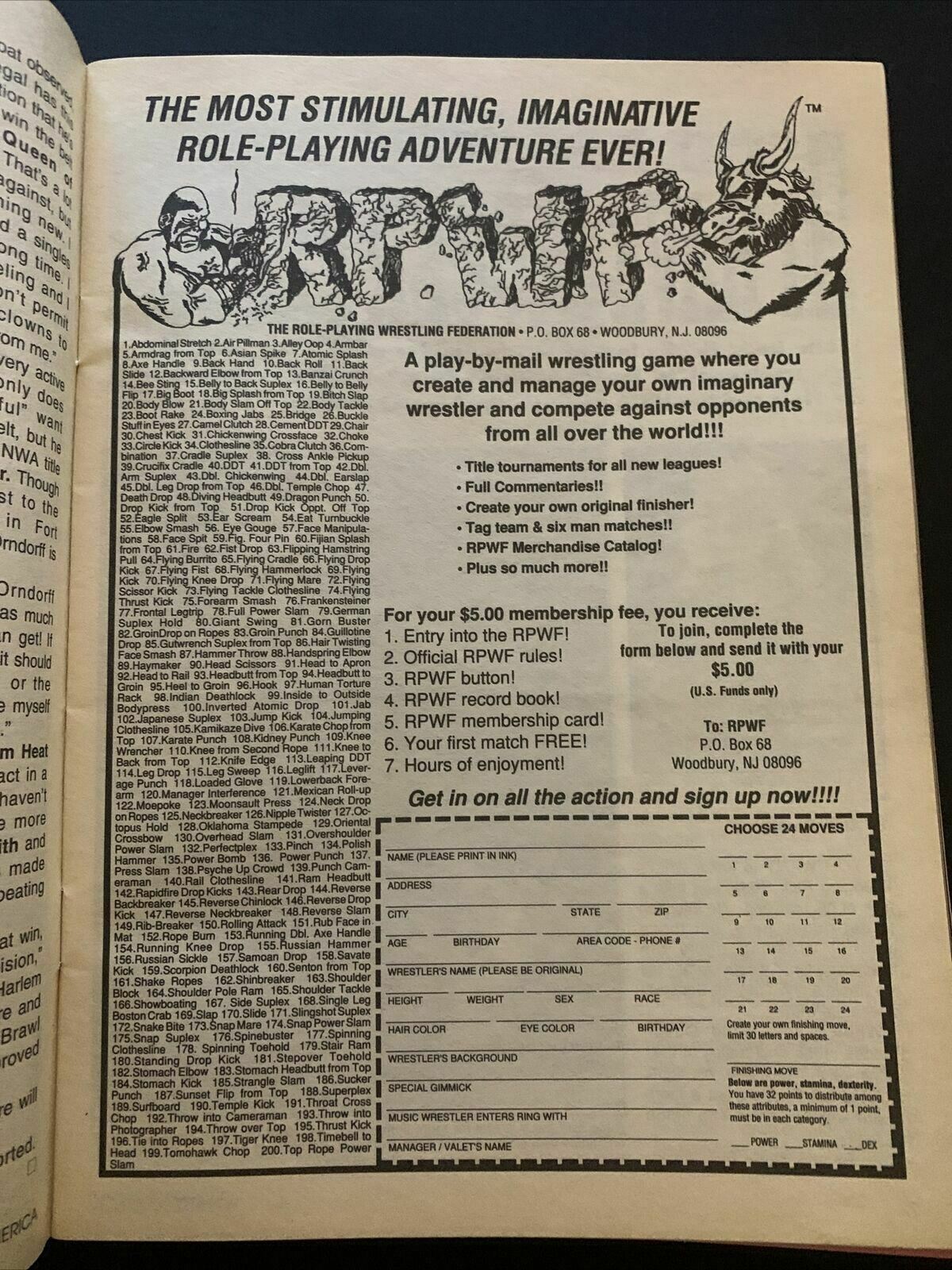 Wrestle America Magazine December 1993 - Ultimate Warrior, Lex Luger, Rick Rude