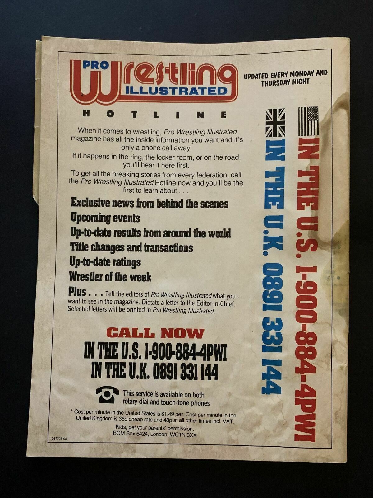 The Wrestler Magazine October 1993 - Ric Flair, Hulk, Mr Perfect, Cold Scorpio