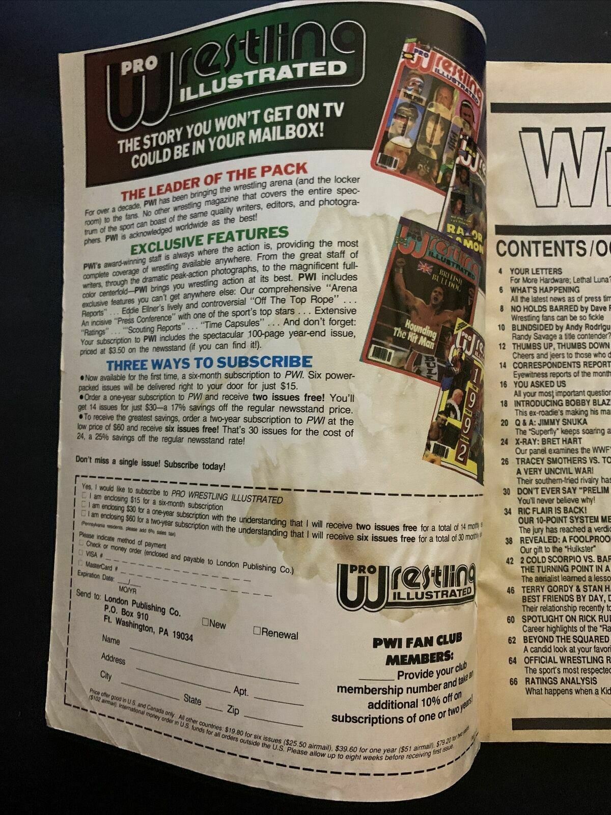 The Wrestler Magazine October 1993 - Ric Flair, Hulk, Mr Perfect, Cold Scorpio