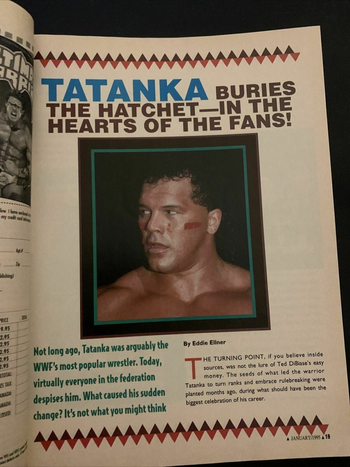 Pro Wrestling Illustrated Magazine January 1995 - Tatanka, Hulk Hogan, Razor Ram