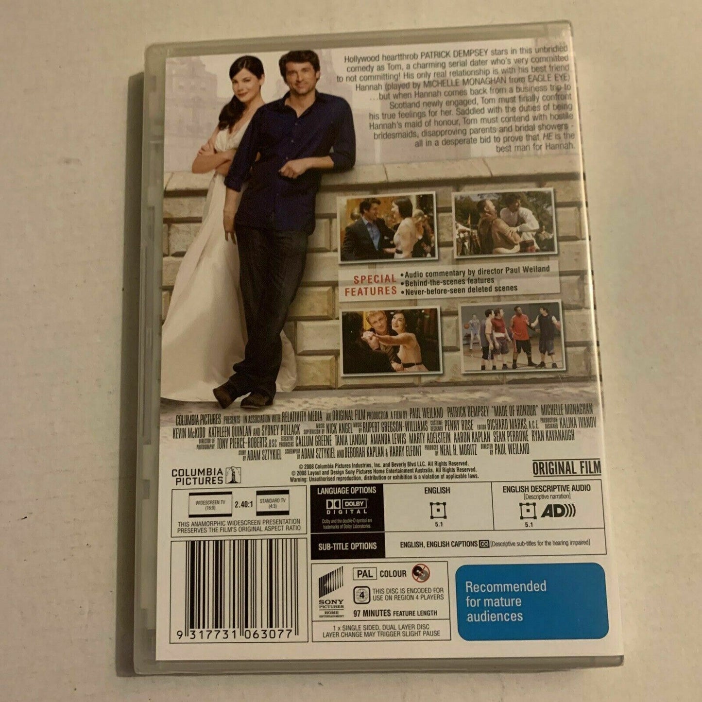 *New Sealed* Made of Honour (DVD, 2008) Patrick Dempsey. Region 4