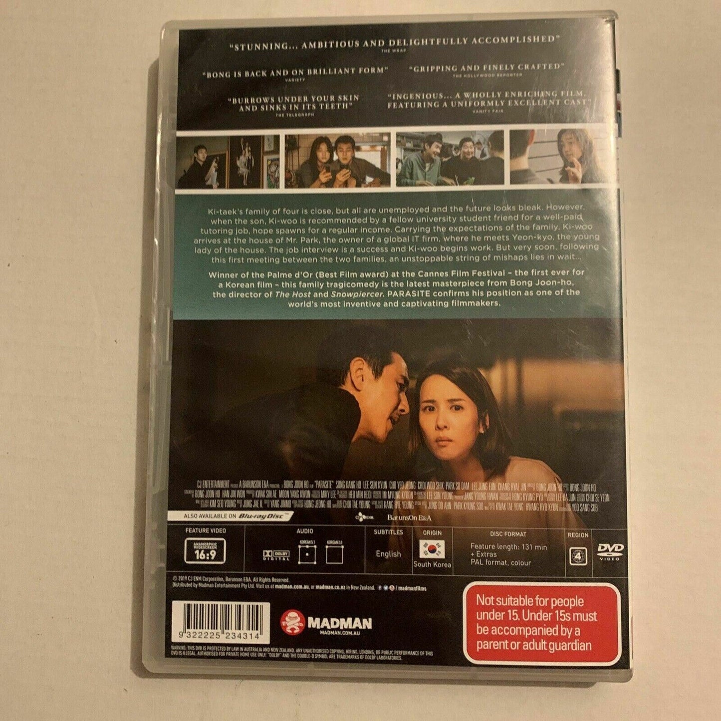 Parasite (DVD, 2019) Bong Joon Hi, Song Kang How, Lee Sun Kyung, Cho Yeo Jeong