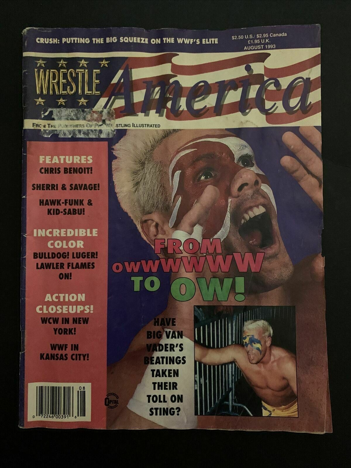 Wrestle America Magazine August 1993 - Chris Benoit, Sherri, Savage, Hawk-funk