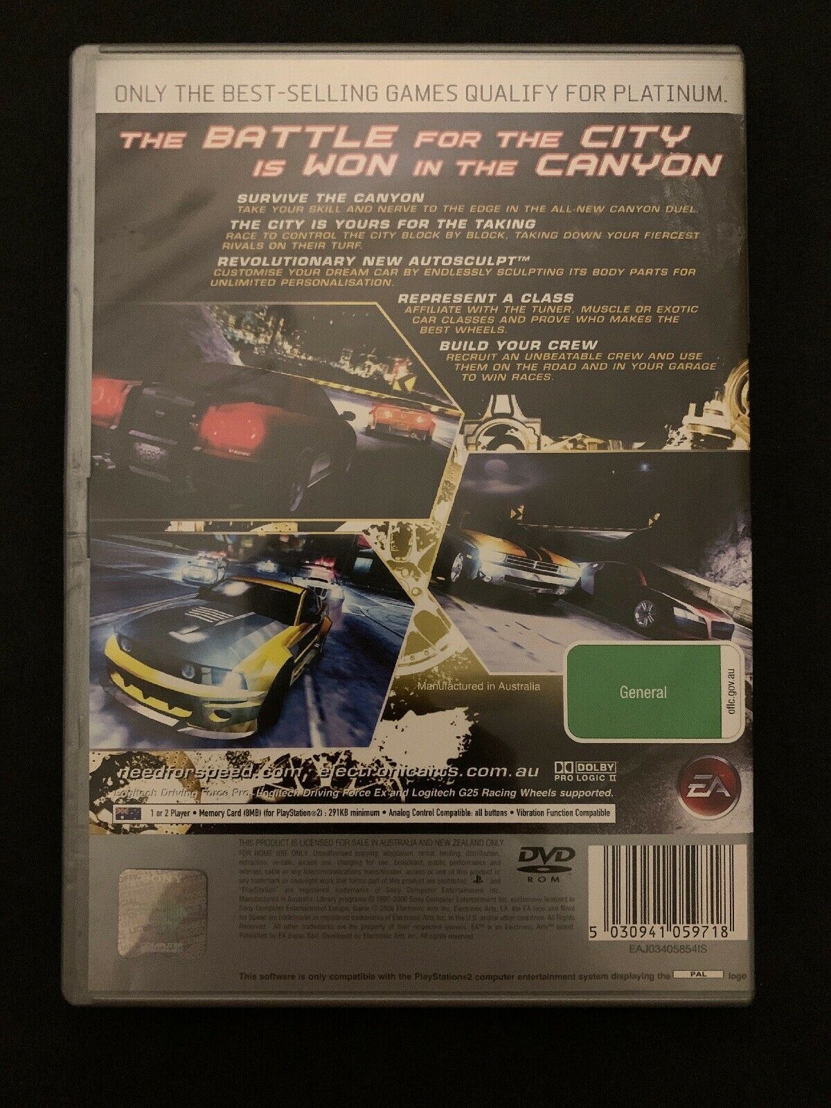 Need For Speed Carbon Platinum PS2 Game Complete With Manual PAL