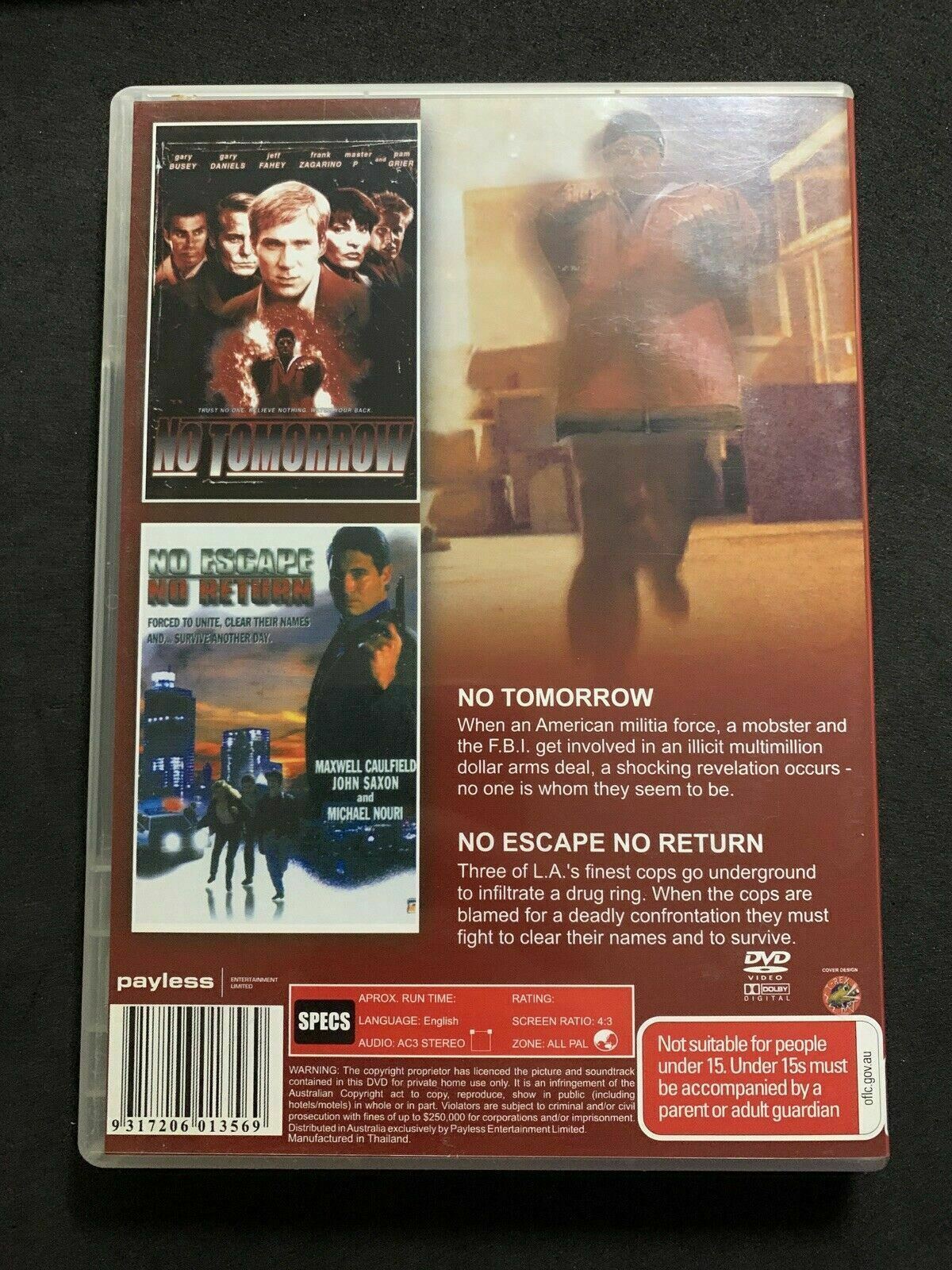 No Tomorrow & No Escape No Return - Double Feature - DVD - PAL -