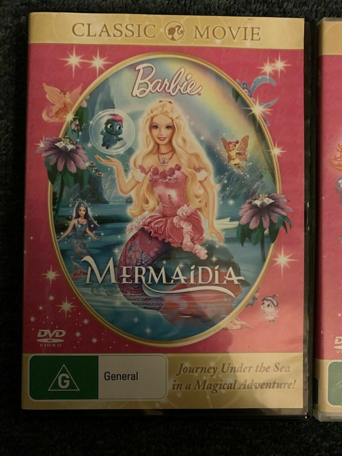 3x Barbie DVD - Mermaidia, A Mermaid Tale, Rock 'N Royals Region 4