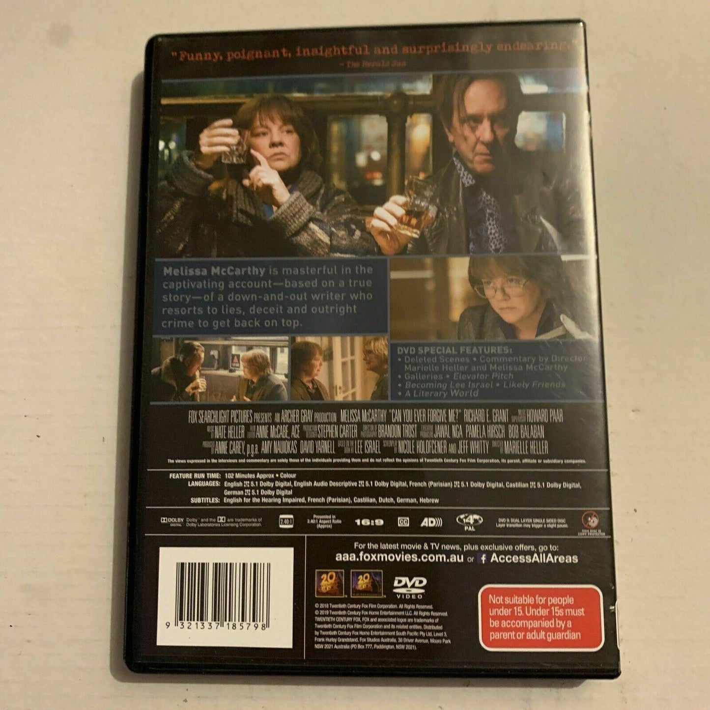 Can You Ever Forgive Me? (DVD, 2019) Melissa McCarthy, Richard Grant. Region 4,2