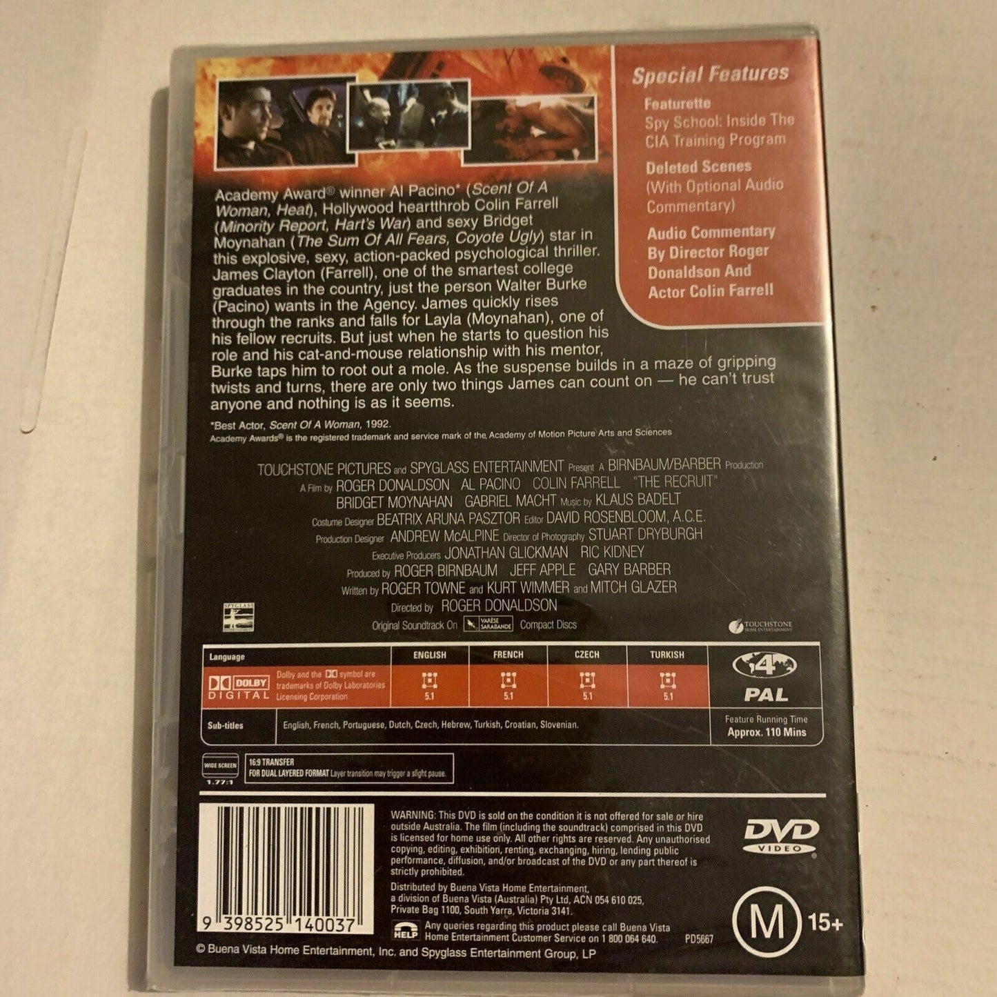 *New Sealed* The Recruit (DVD, 2003) Al Pacino, Colin Farrell Region 4