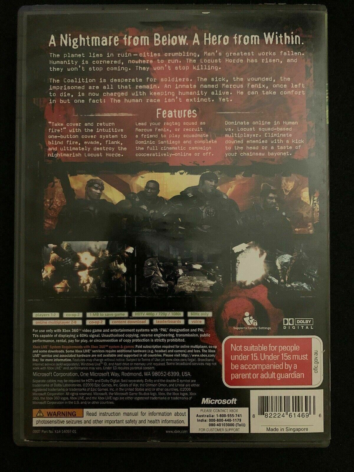 Gears of War - Microsoft Xbox 360 Game PAL Aus Version