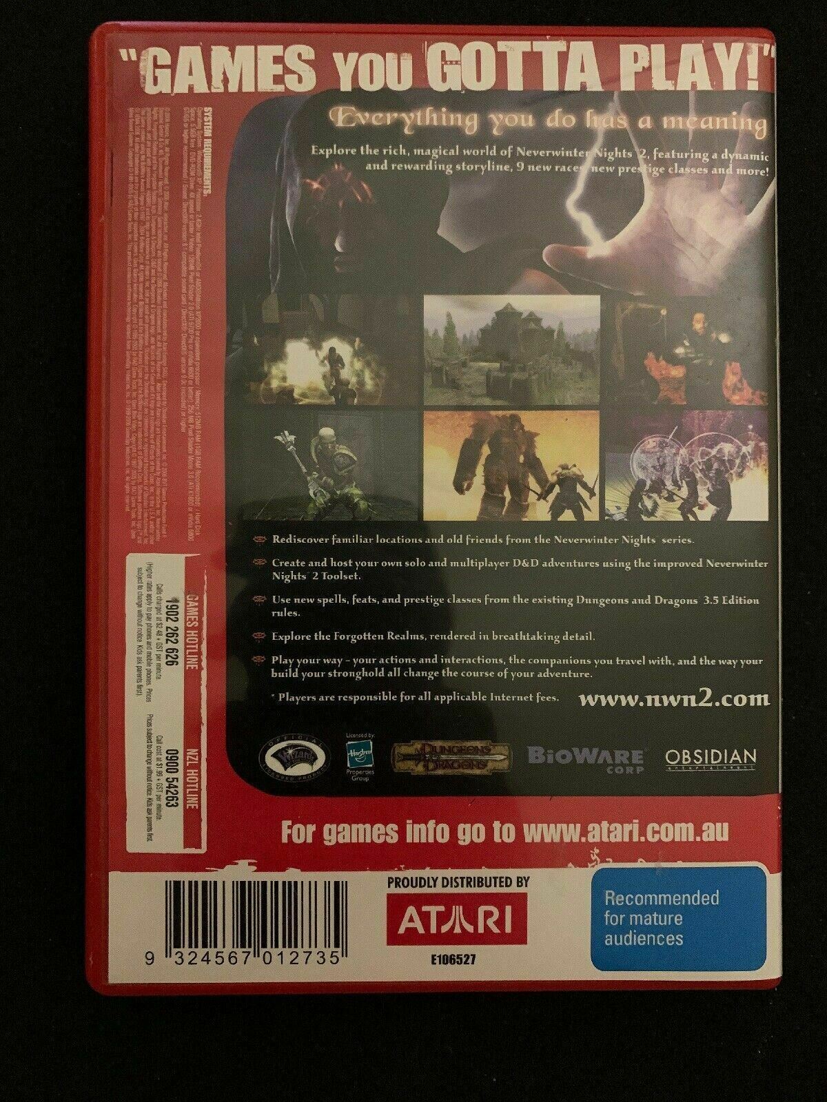 Neverwinter Nights 2 for PC DVD RPG Bioware Game