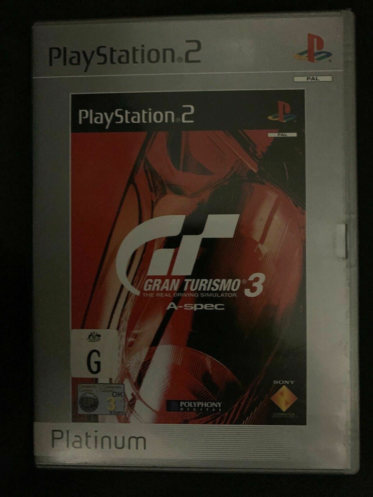 Gran Turismo 3: A-Spec - Platinum (Sony PlayStation 2, 2001) with Manual