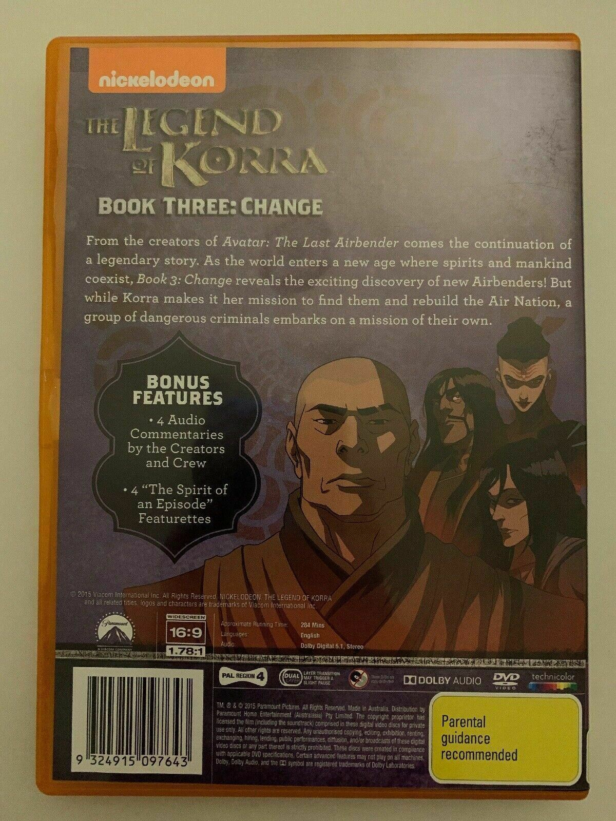 The Legend Of Korra - Change : Book 3 (DVD, 2015)