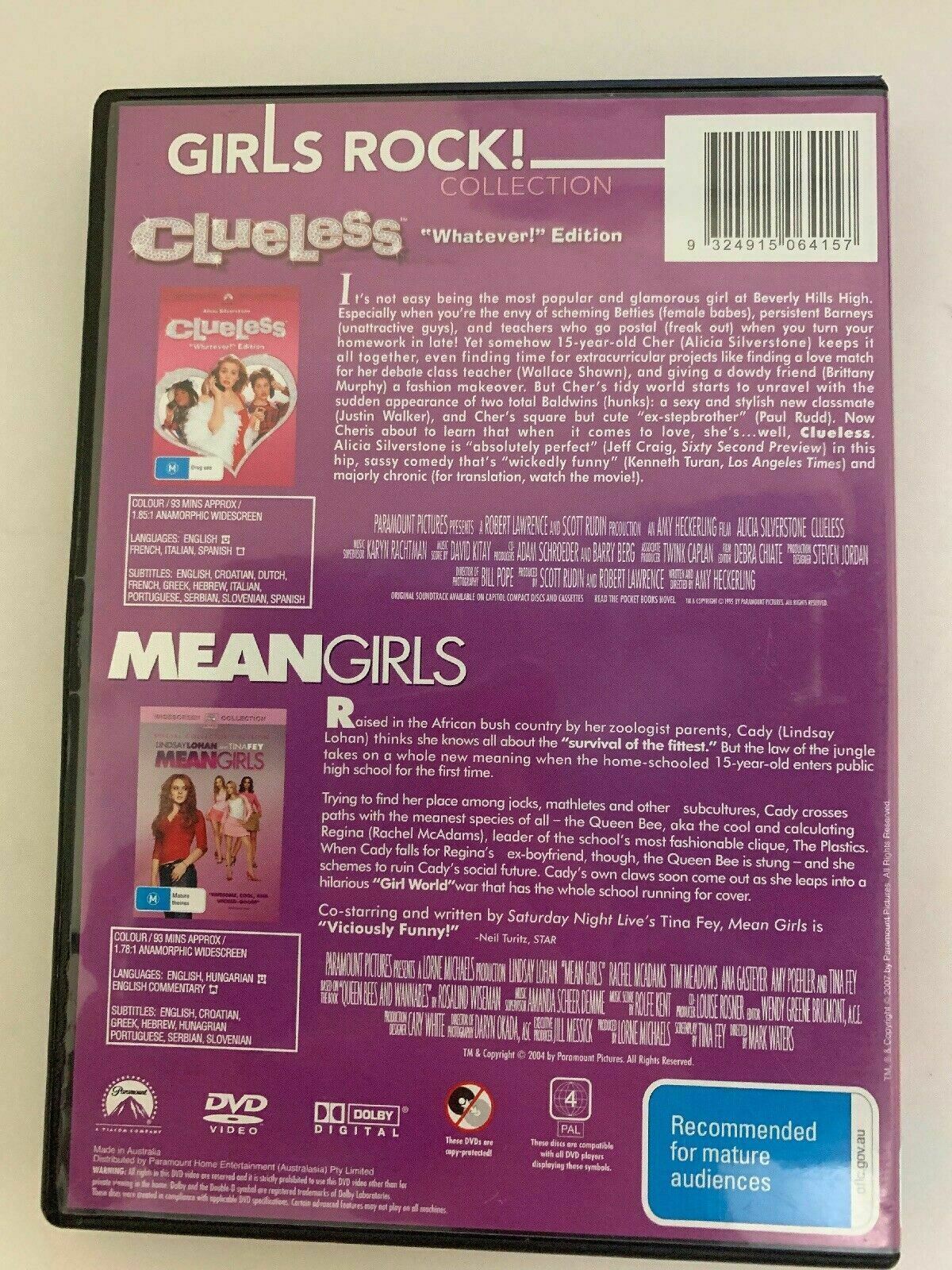 Girls Rock Collection - Clueless & Mean Girls DVD