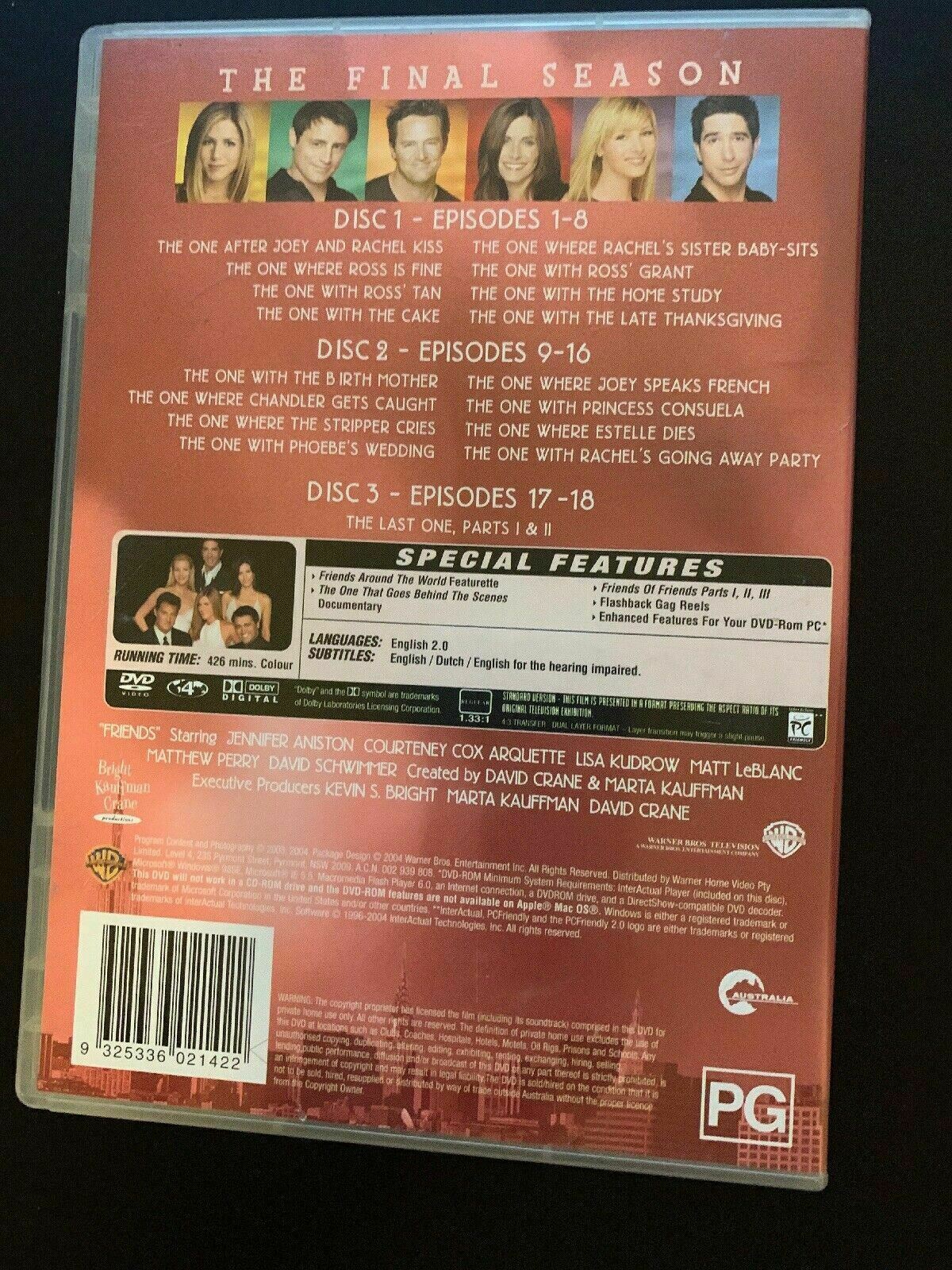 Friends - The Final : Series 10 (DVD, 2004, 3-Disc Set)