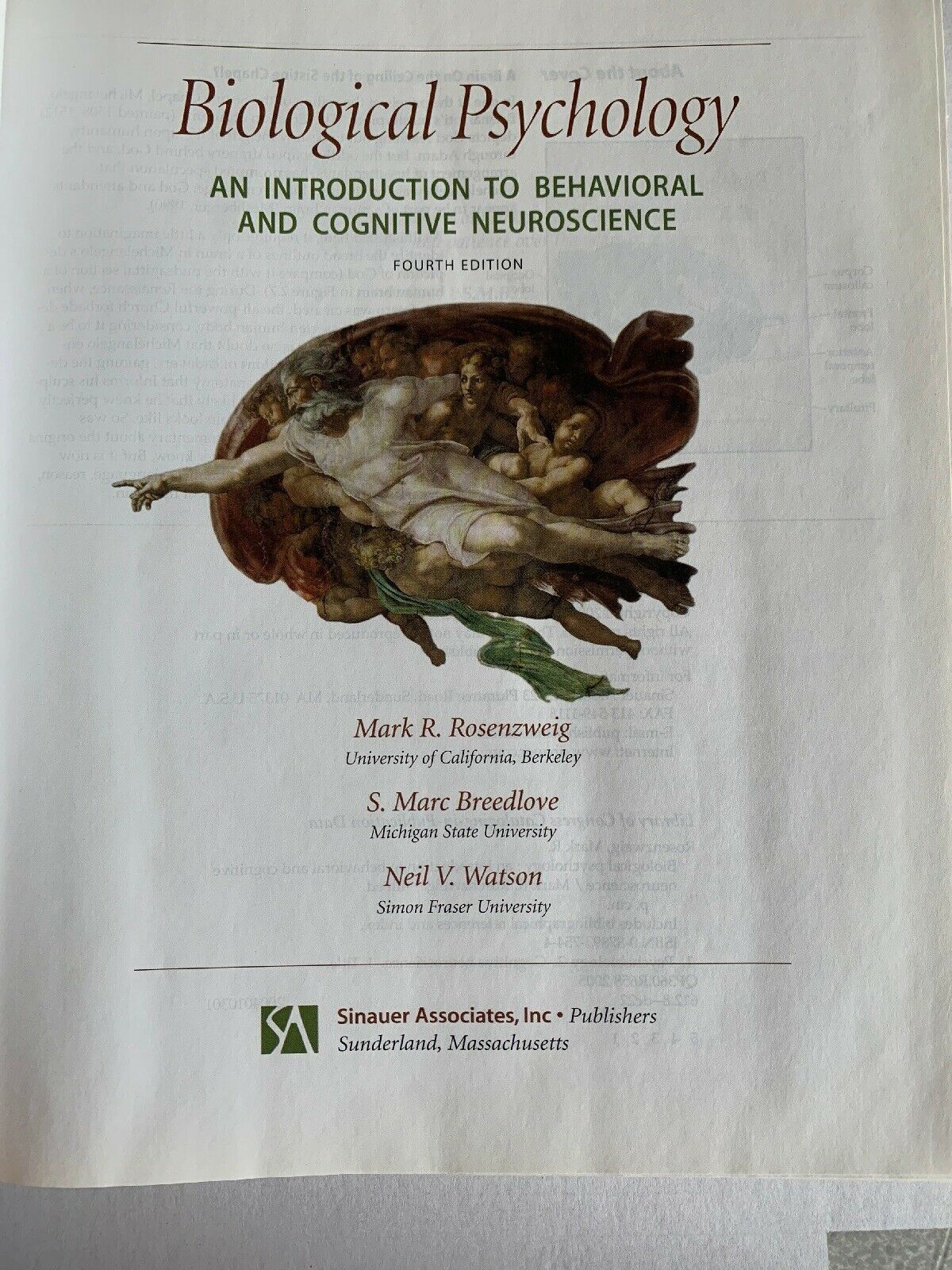 Biological Psychology by S. Marc Breedlove, Mark R. Rosenzweig, Neil V....