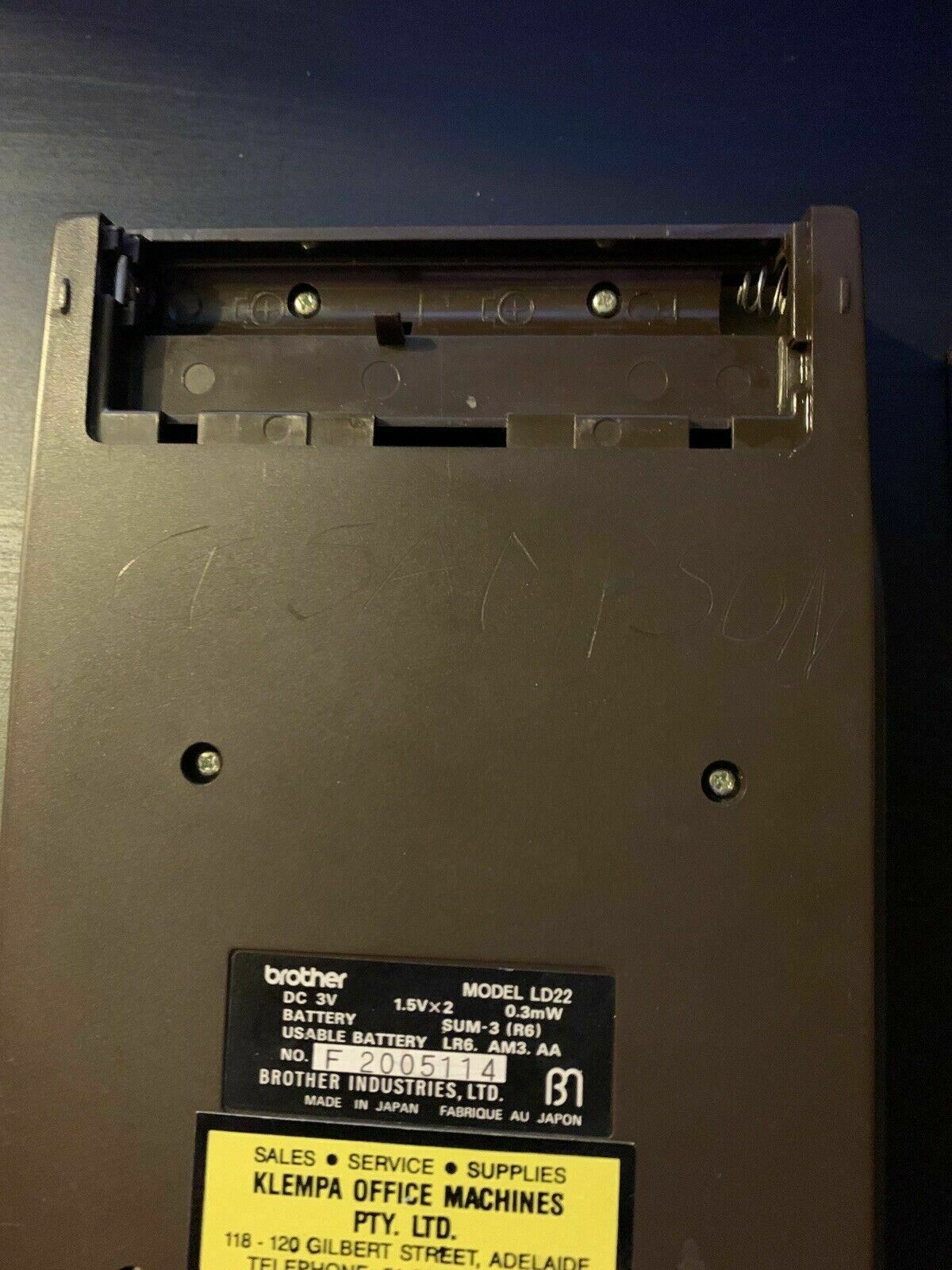Vintage Brother LD22 Calculator