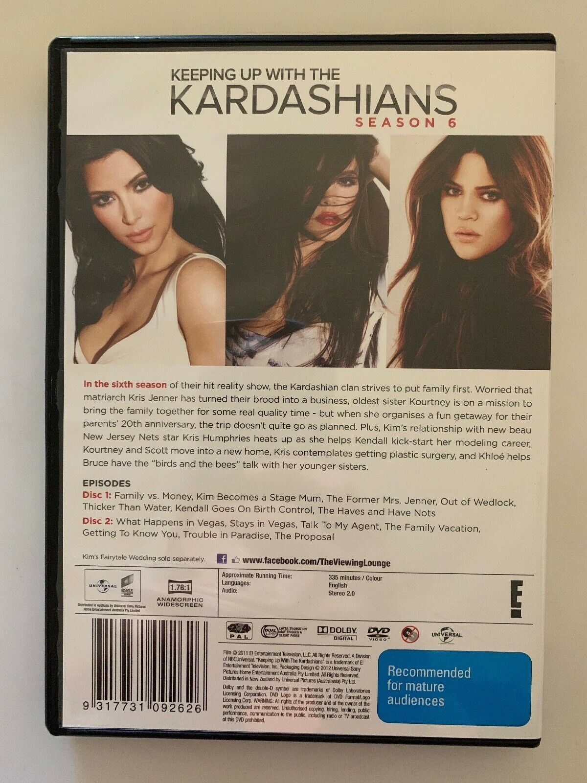 Keeping Up With The Kardashians : Season 6 (DVD) Region 4